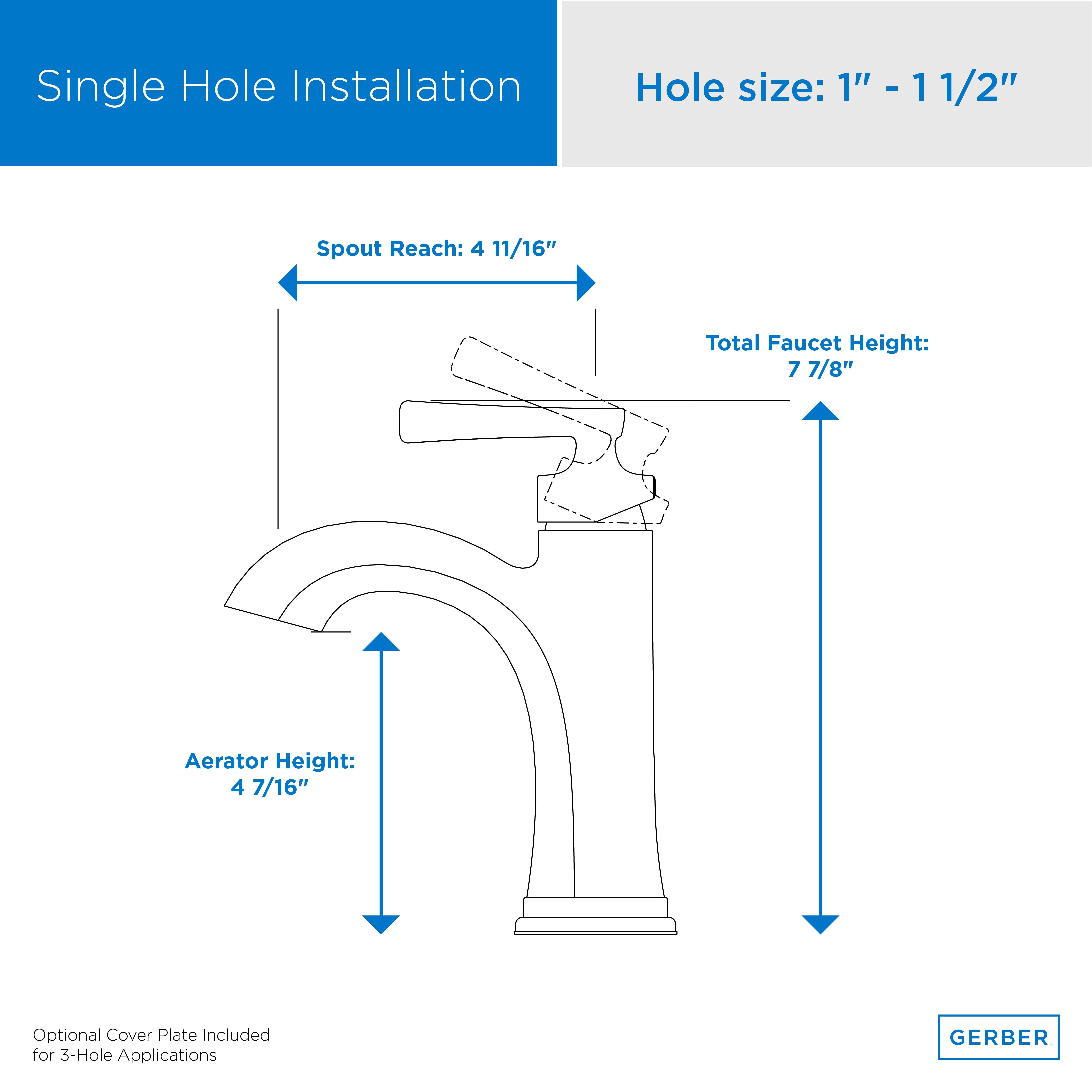 Northerly™ Single Handle Bathroom Faucet with 50/50 Touch-Down Drain