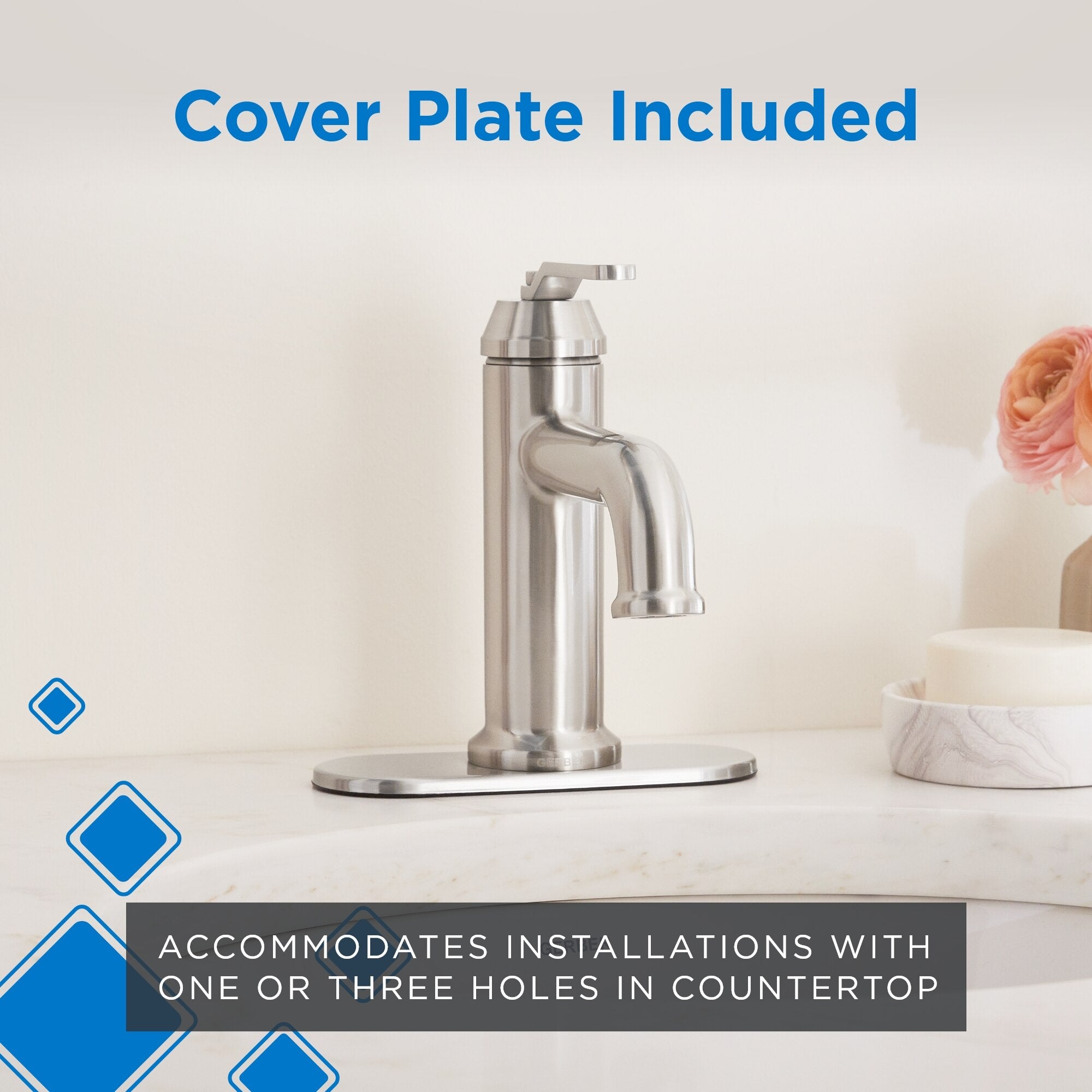Kinzie® Single Handle Bathroom Faucet with Metal Touch-Down Drain