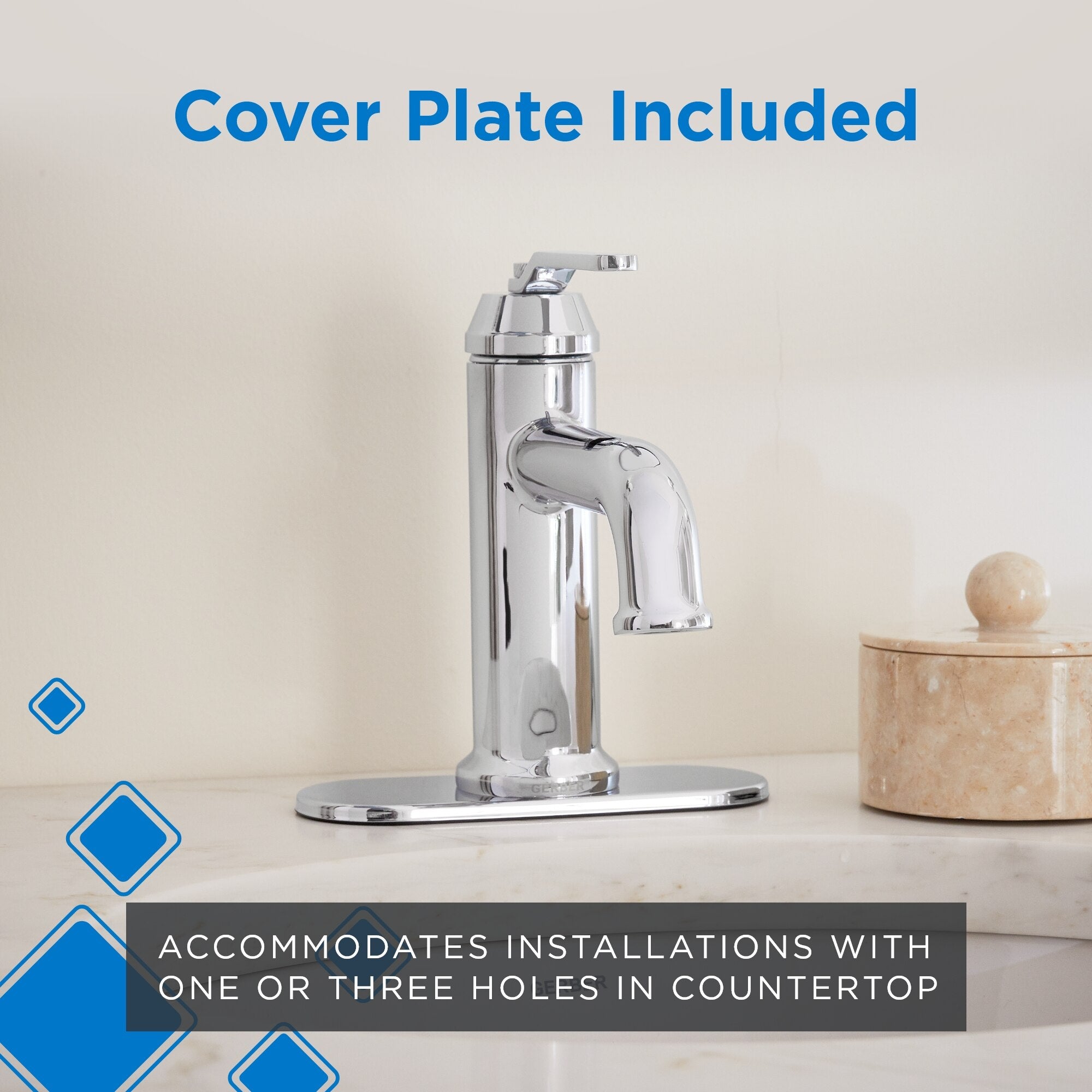 Kinzie® Single Handle Bathroom Faucet with Metal Touch-Down Drain