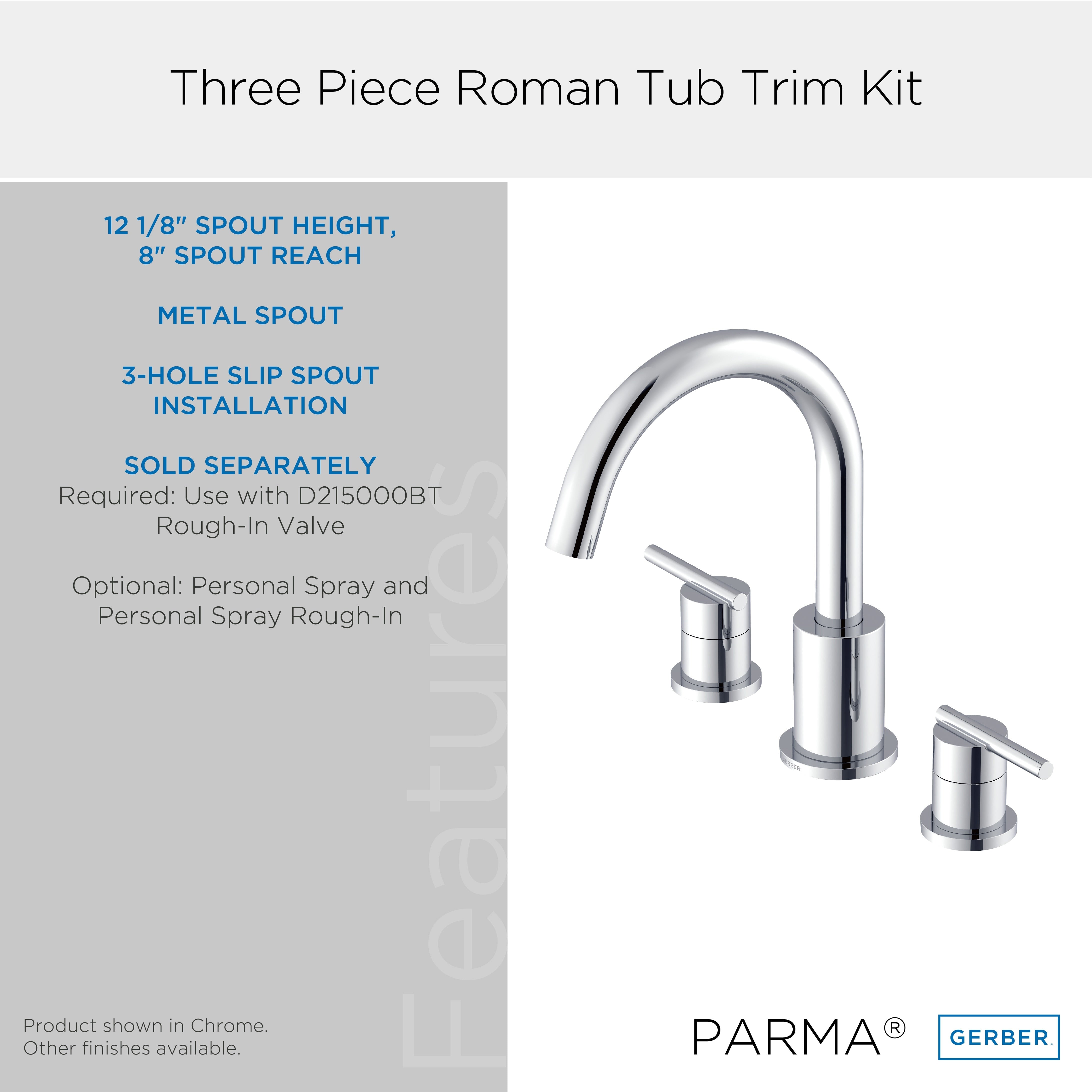 Parma® Three Piece Roman Tub Trim Kit