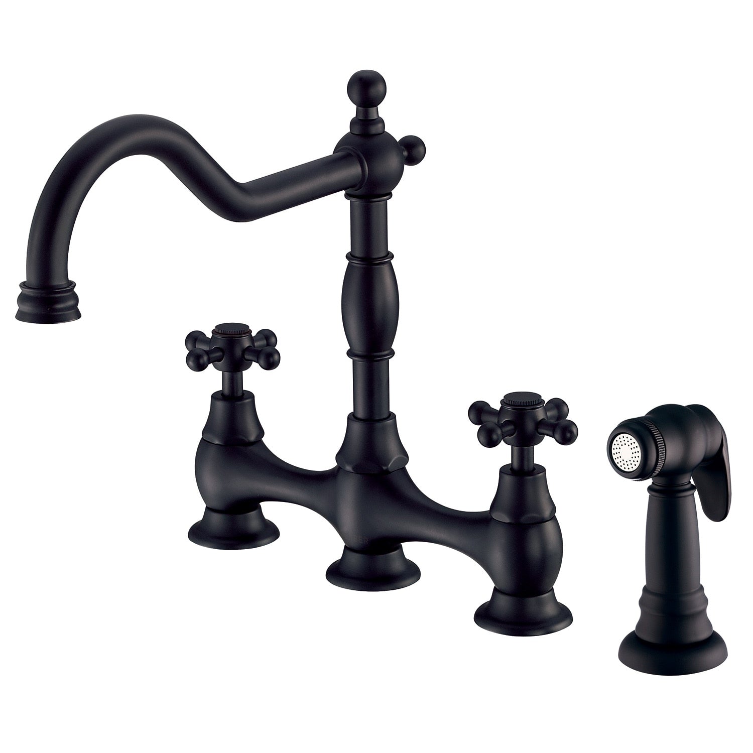 Opulence® Two Handle Bridge Faucet with Sidespray