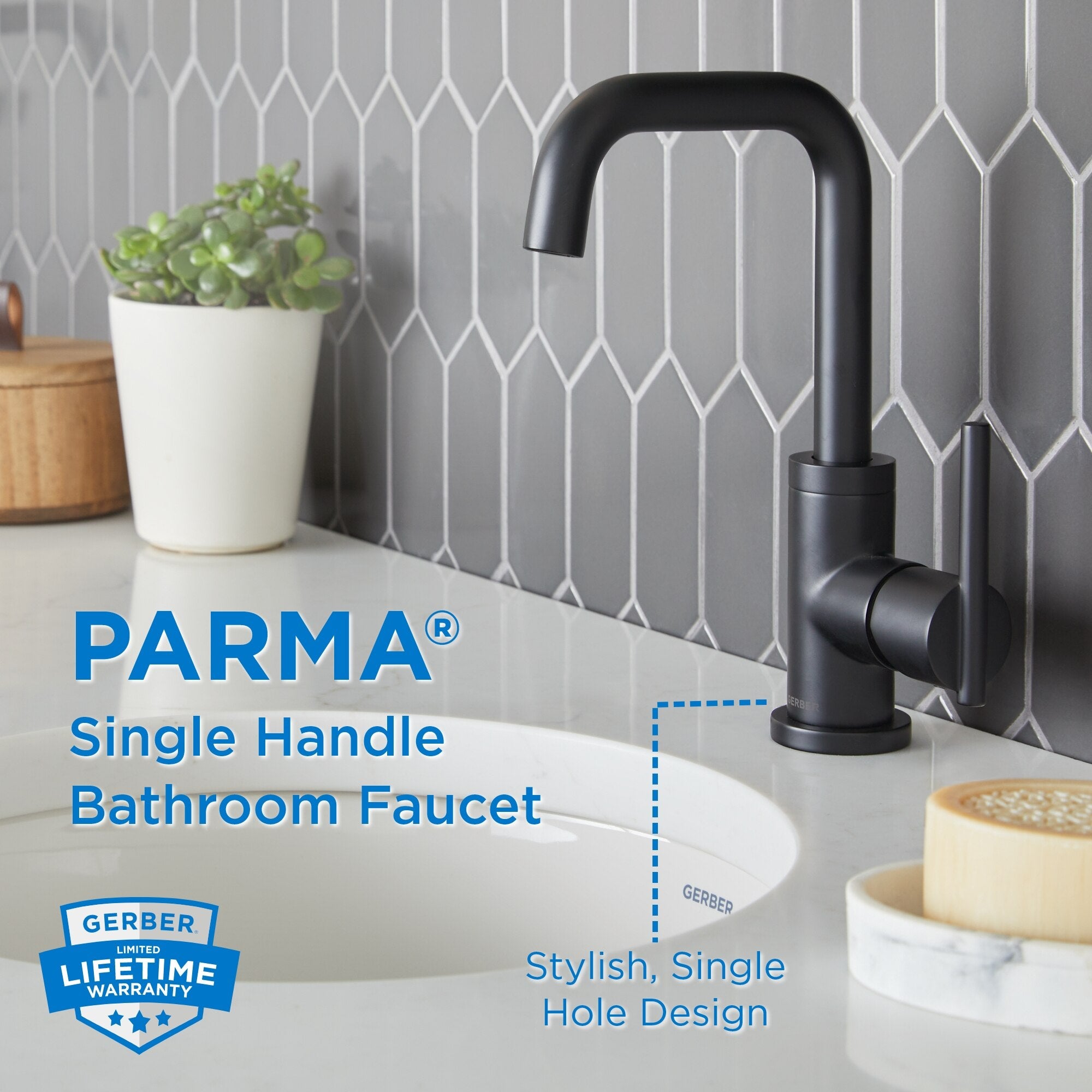 Parma® Single Handle Bathroom Faucet with Metal Touch-Down Drain