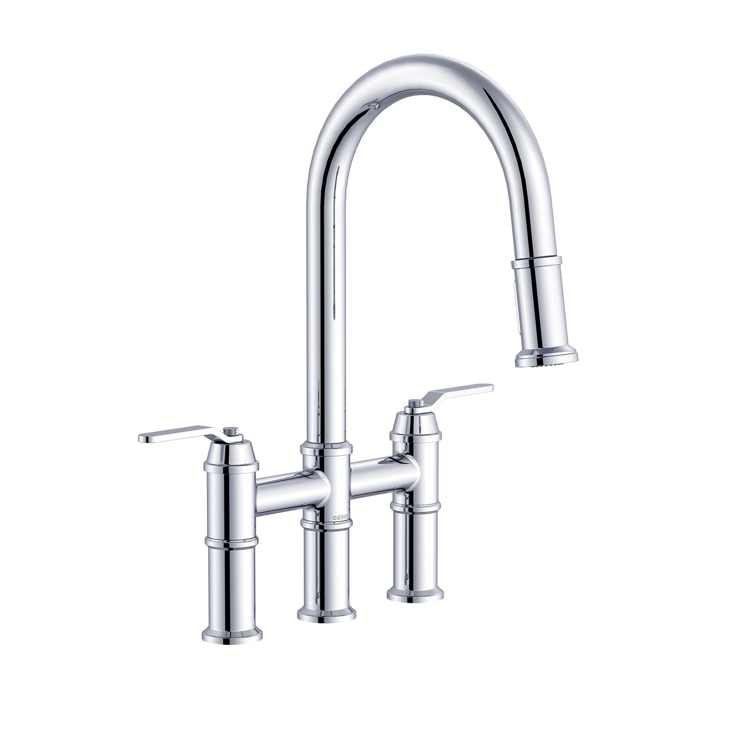 Kinzie® Two Handle Pull Down Bridge Kitchen Faucet