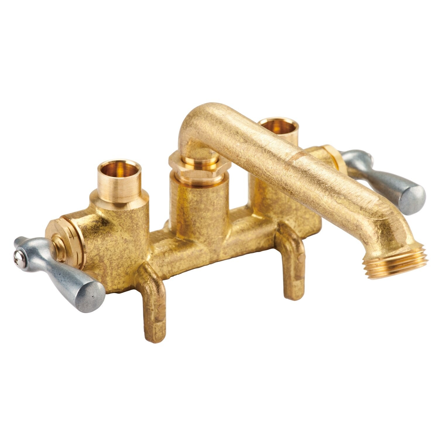 Gerber Classics™ Two Handle Clamp On Laundry Faucet with Metal Lever Handles, Direct Sweat Connections, and Threaded Spout