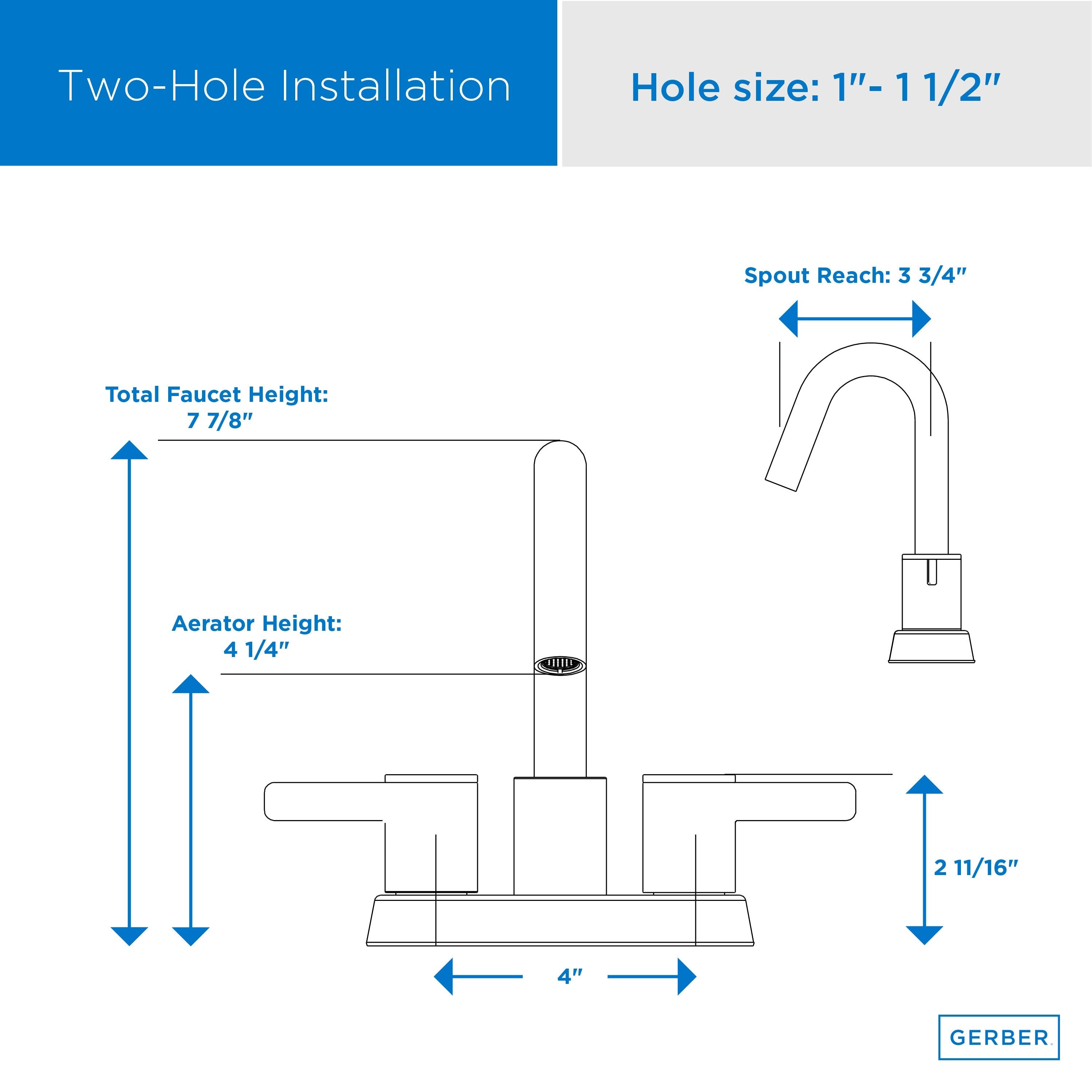 Amalfi™ Two Handle Centerset Bathroom Faucet with 50/50 Touch-Down Drain