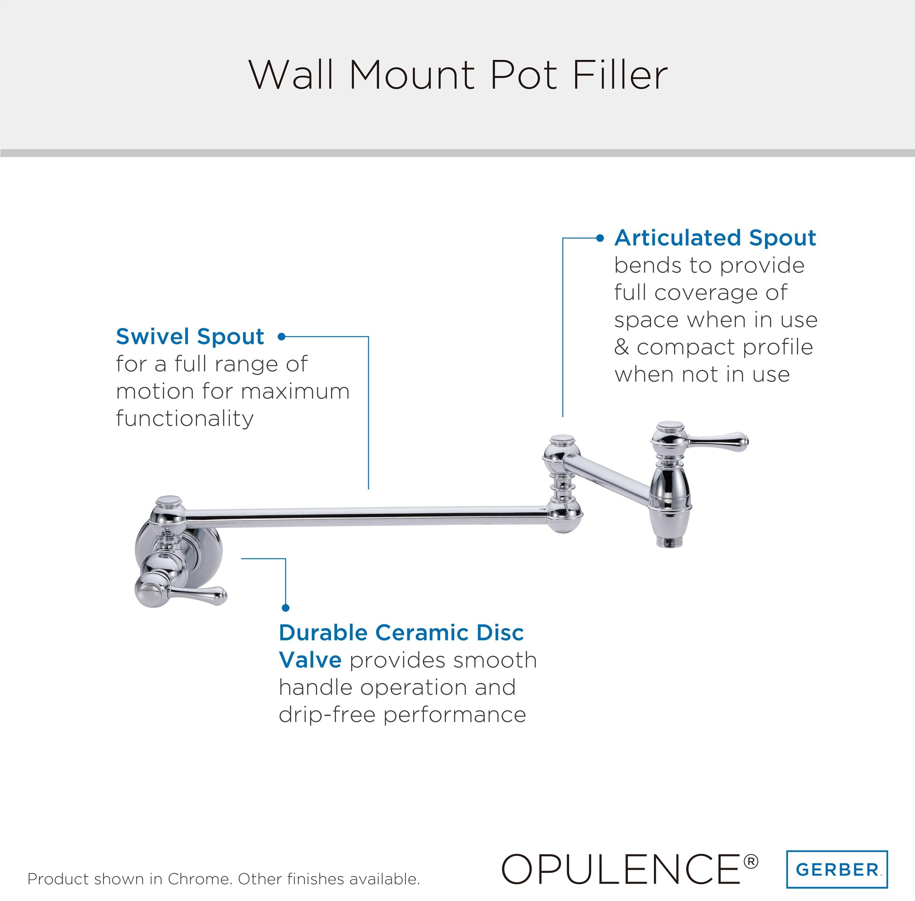 Opulence® Wall Mount Pot Filler
