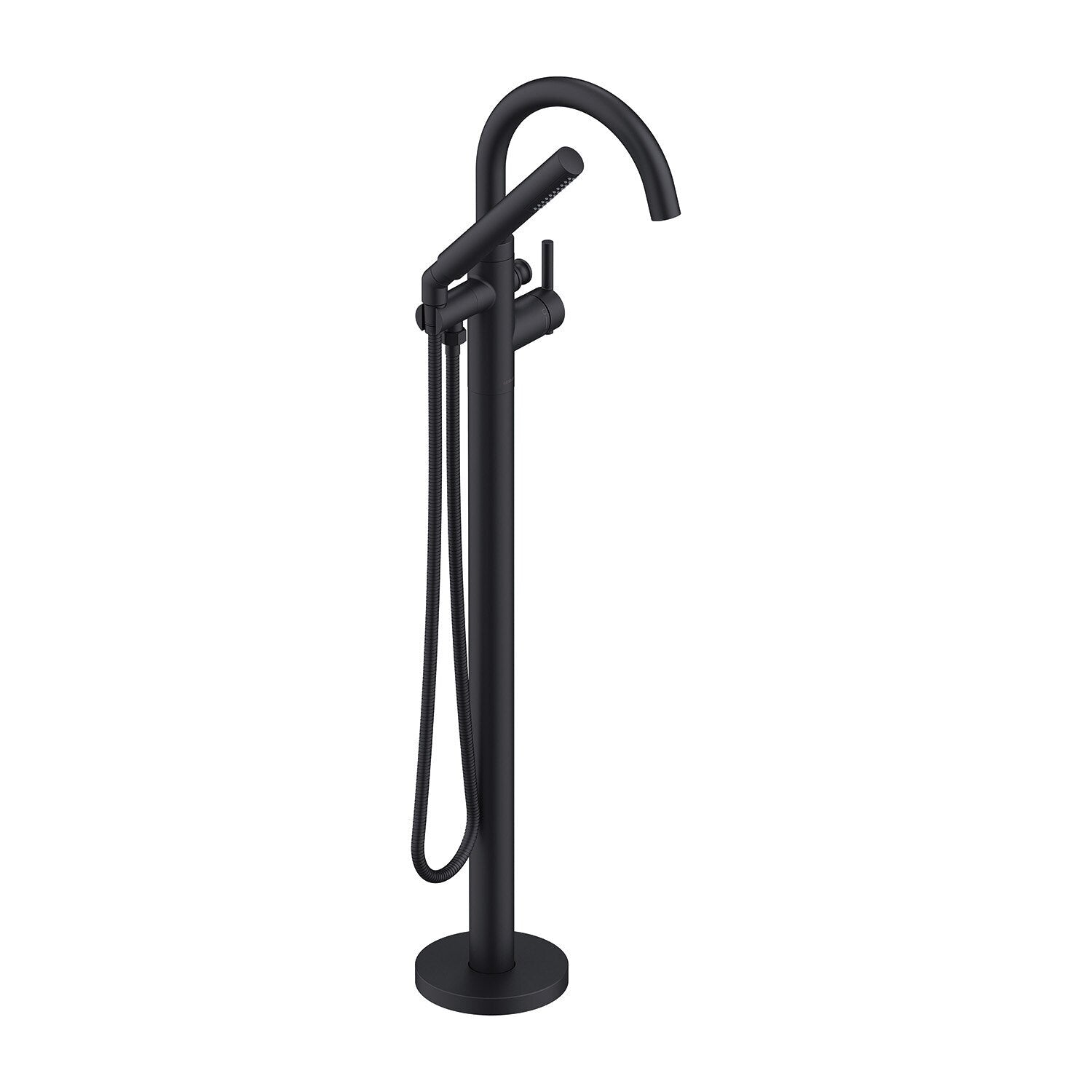 Contemporary Floor Mount Tub Filler Trim Kit with Handshower