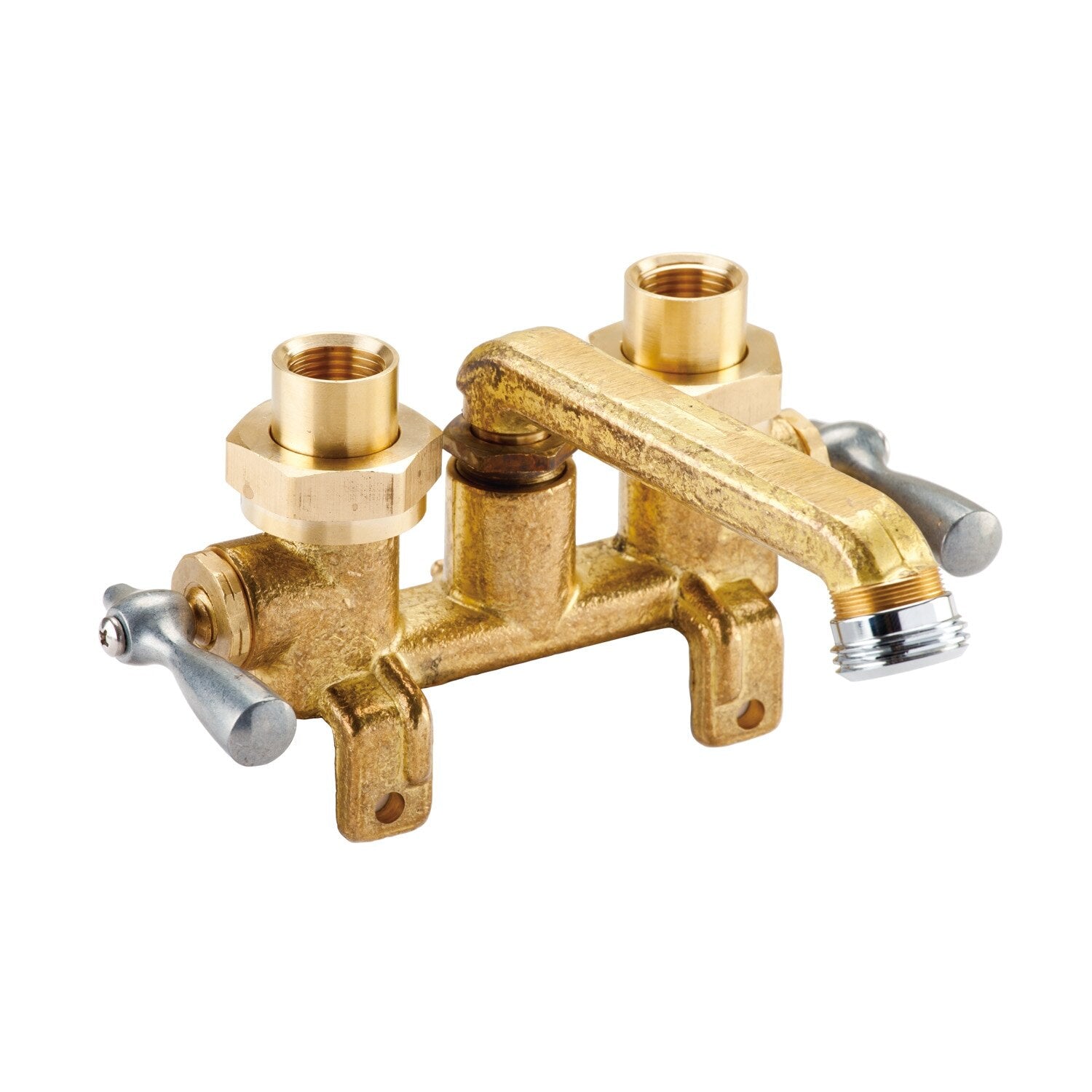 Gerber Classics™ Two Handle Laundry Faucet  with Metal Lever Handles, Threaded Legs, IPS/Sweat Connections, and Threaded Spout