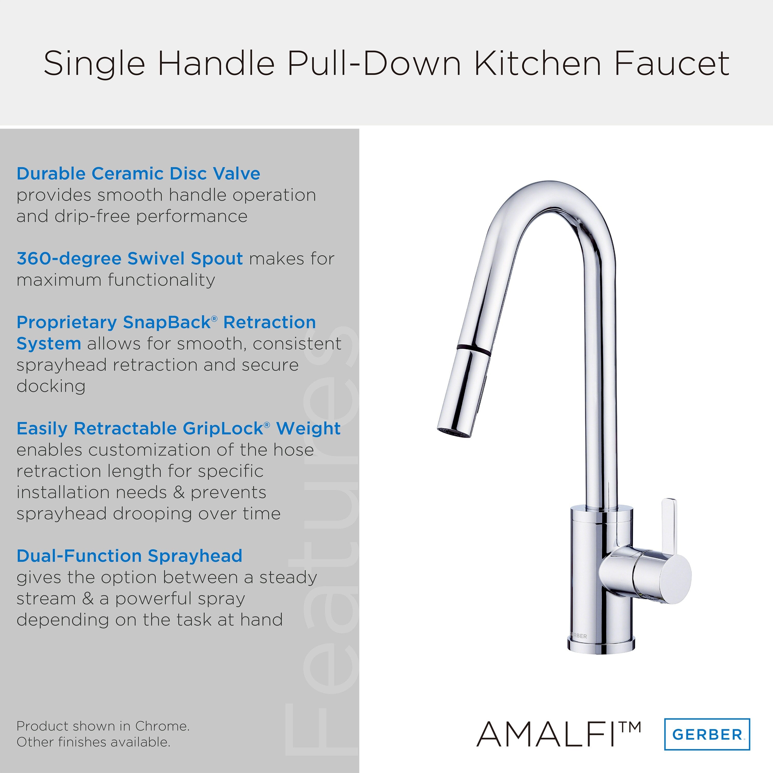 Amalfi™ Single Handle Pull-Down Kitchen Faucet