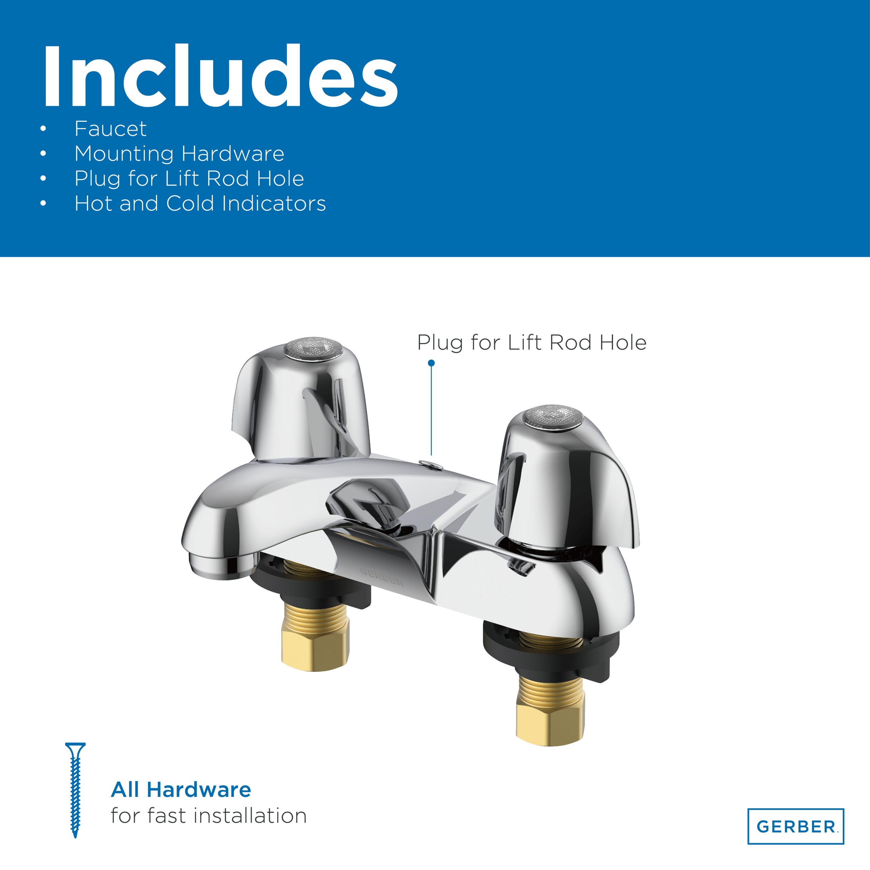 Gerber Classics™ Two Handle Centerset Bathroom Faucet with Metal Handles