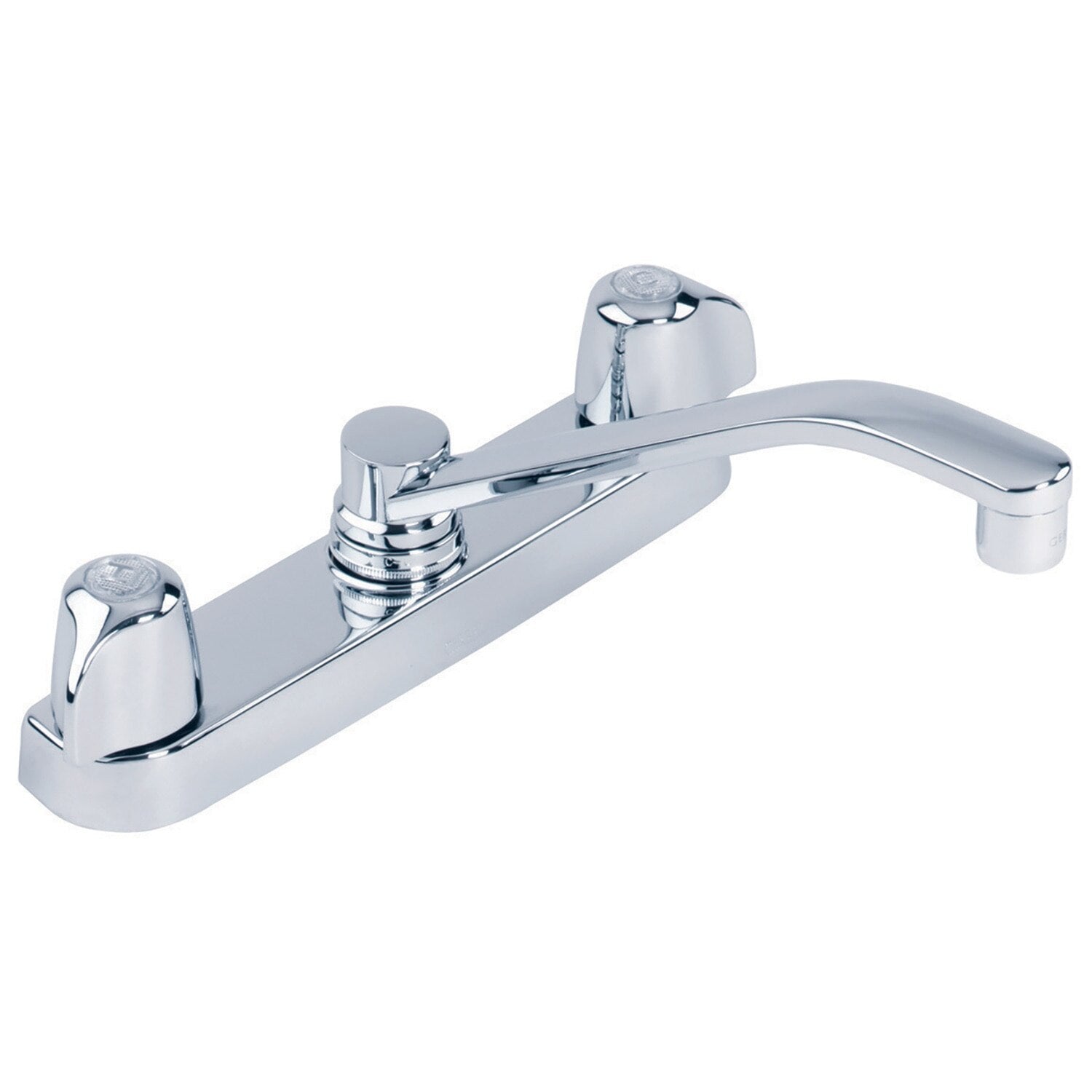 Gerber Classics™ Two Handle Cover Plate Mounted Kitchen Faucet with Metal Handles and D-Tube Swing Spout