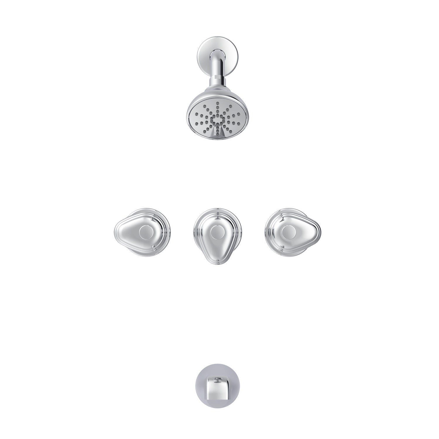 Gerber Hardwater™ Three Handle Sliding Sleeve Escutcheon Tub & Shower Fitting with IPS/Sweat Connections & Slip Spout