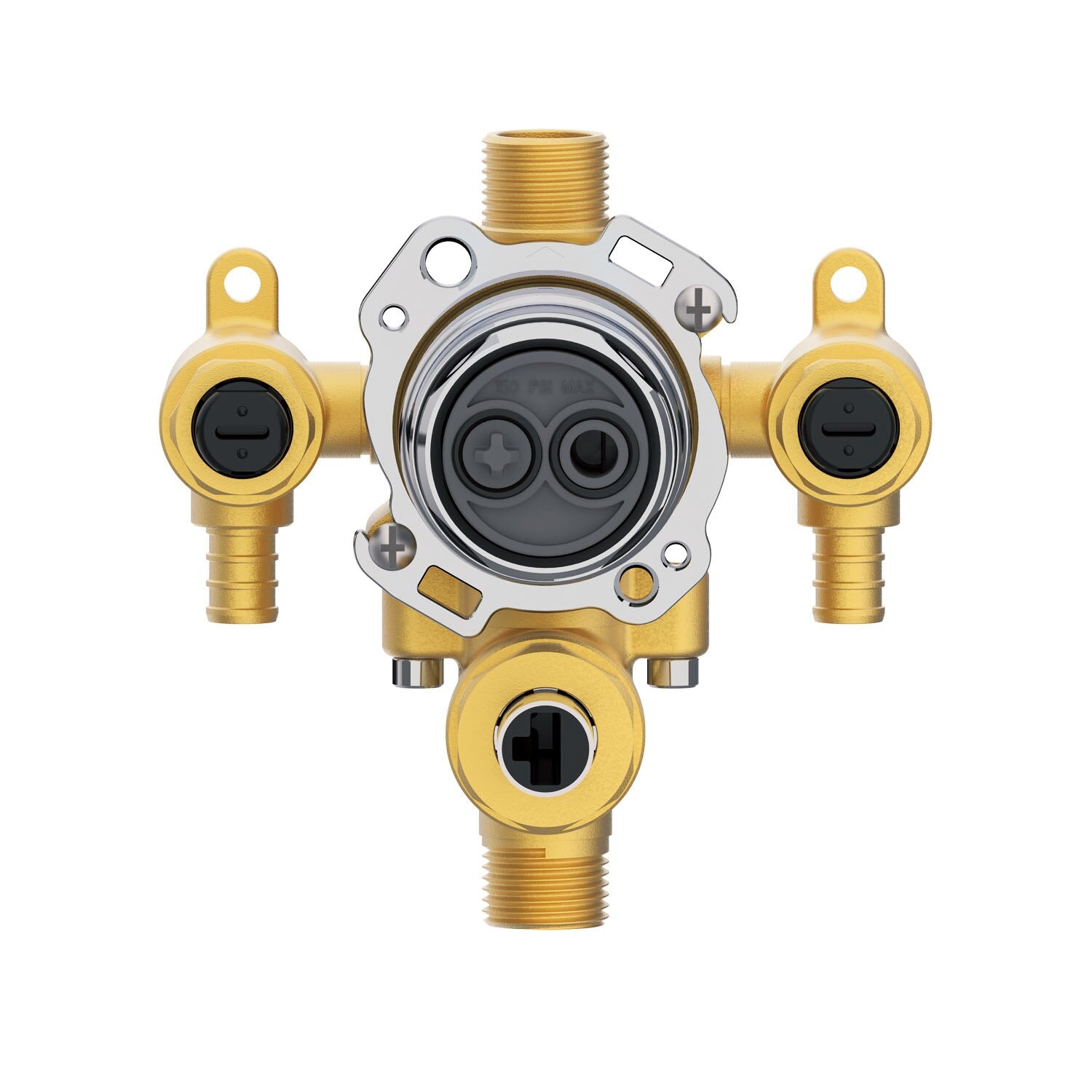 Treysta® Tub & Shower Valve w/ Diverter- Vertical Inputs WITH Stops- Crimp Pex