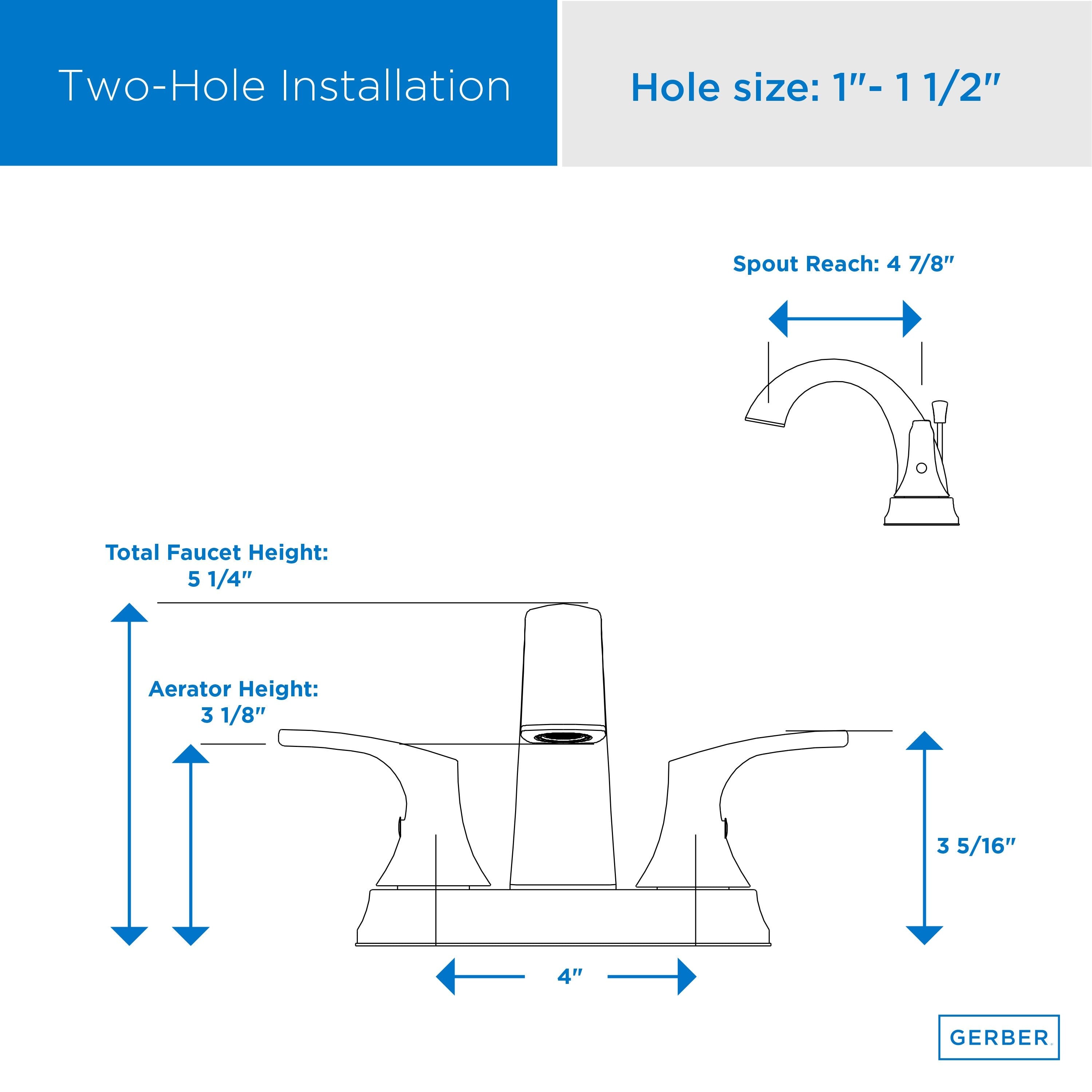 Vaughn® Two Handle Centerset Bathroom Faucet with Metal Pop-Up Drain