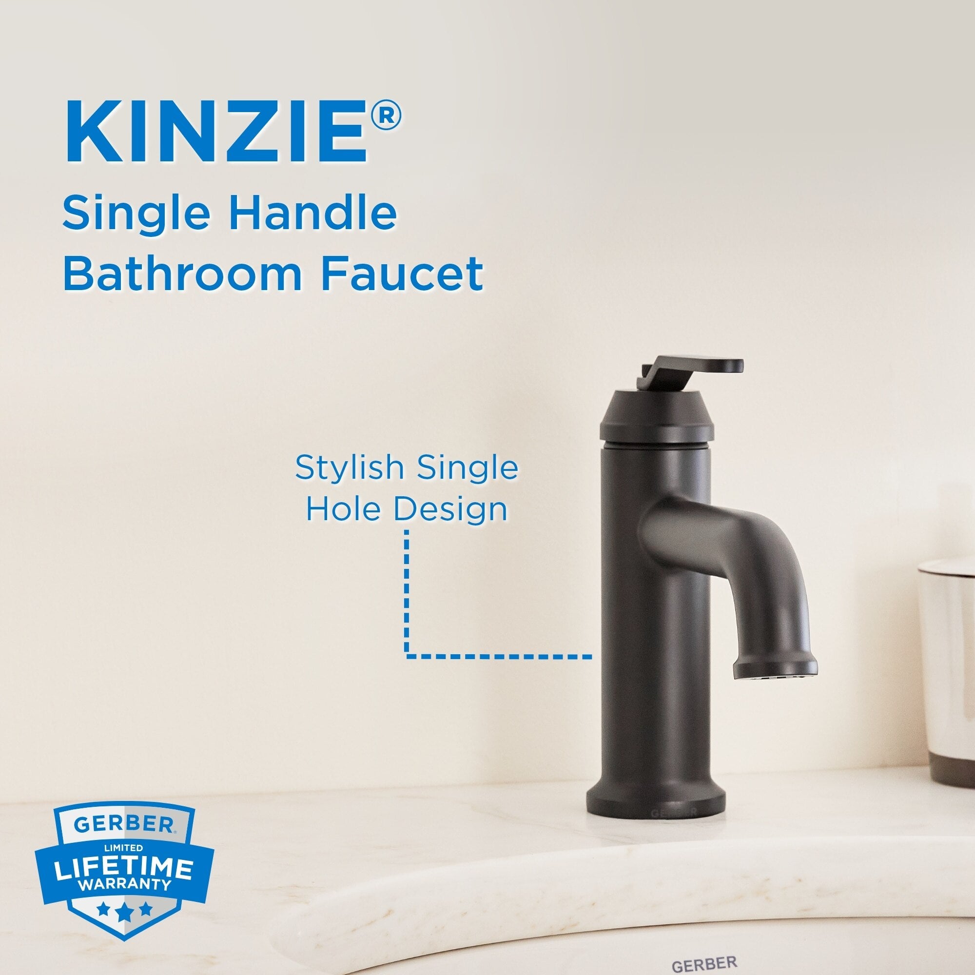 Kinzie® Single Handle Bathroom Faucet with Metal Touch-Down Drain