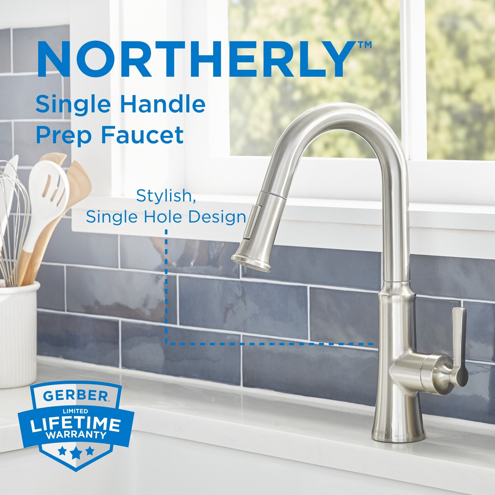Northerly™ Single Handle Pull-Down Prep Faucet