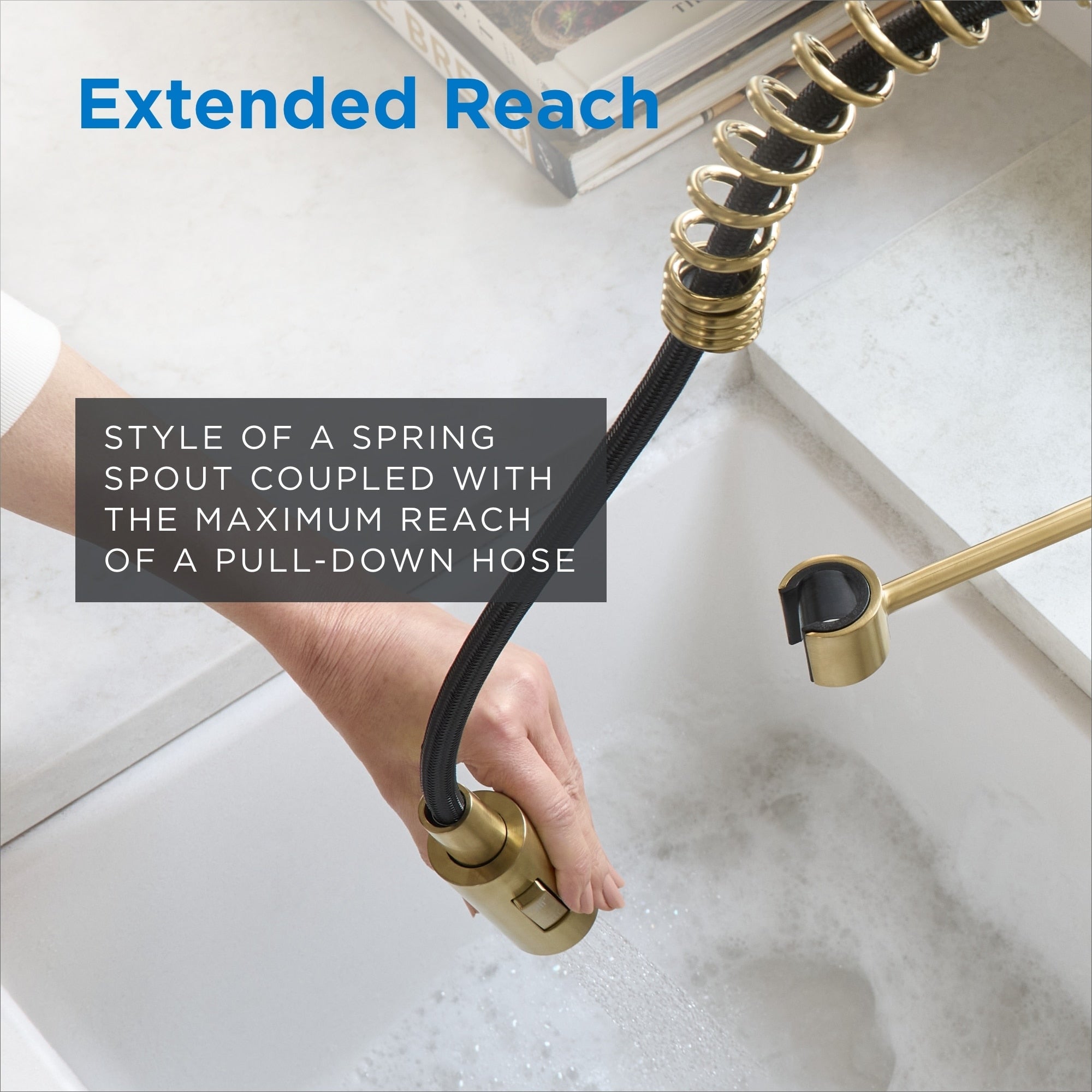 The Foodie® Pre-Rinse Single Handle Pull-Down Kitchen Faucet