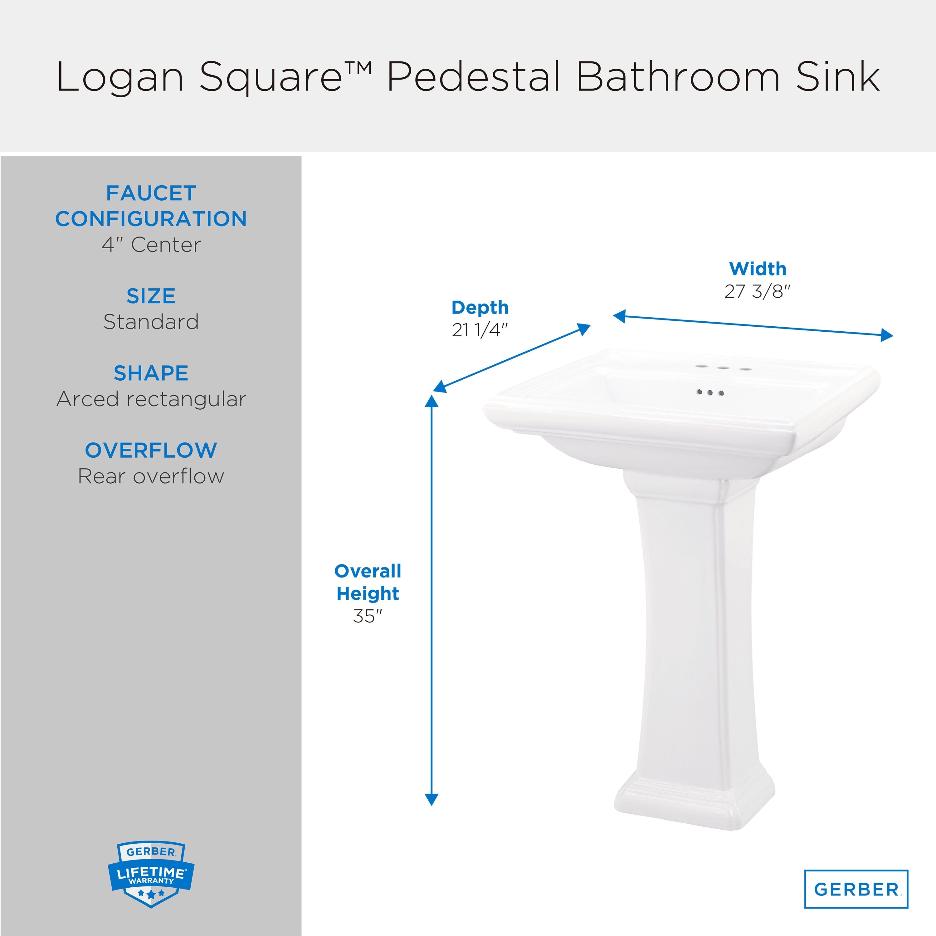 Logan Square™ 4" Centers Standard Pedestal Bathroom Sink