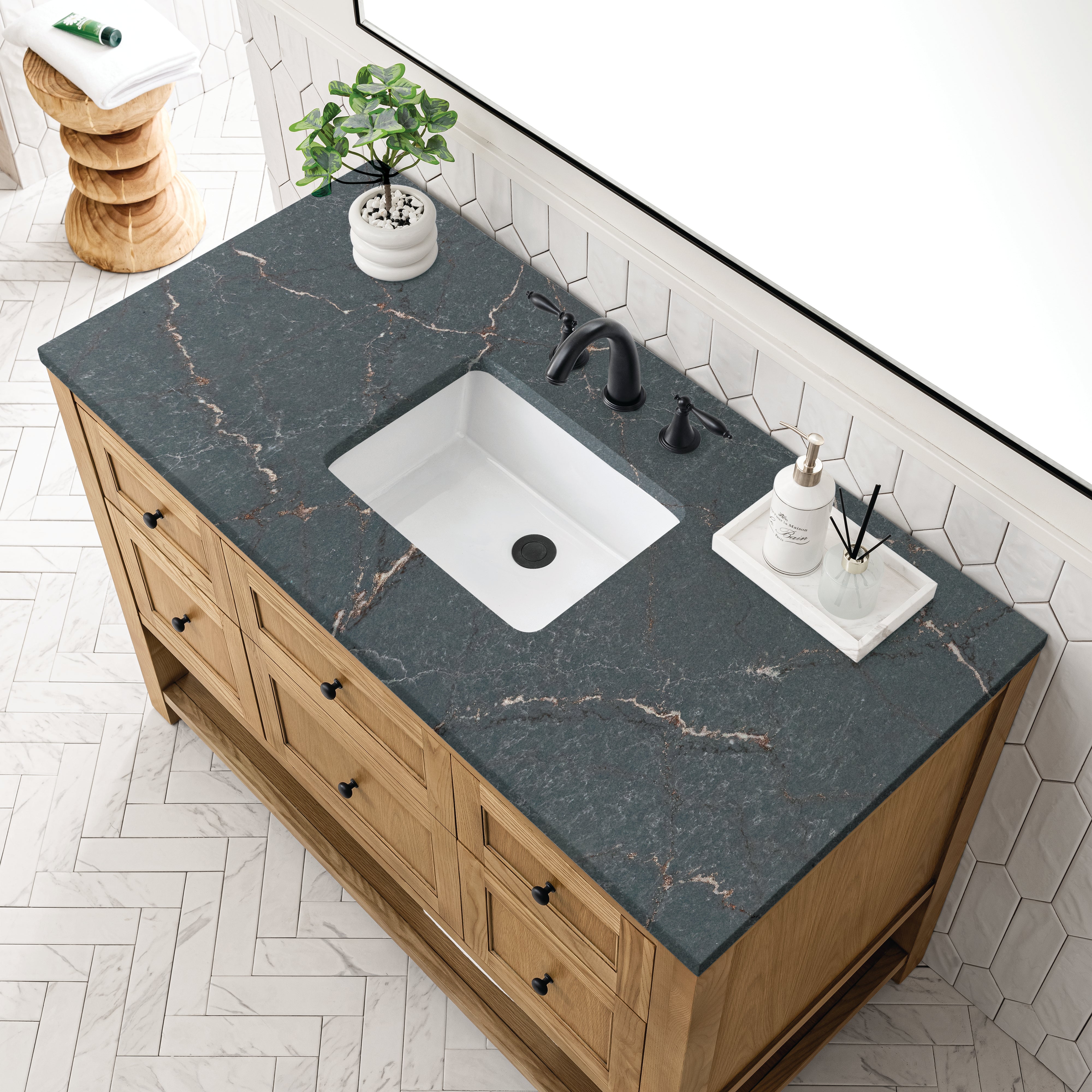 James Martin Breckenridge 48" Single Vanity in Light Natural Oak with 3cm Countertop