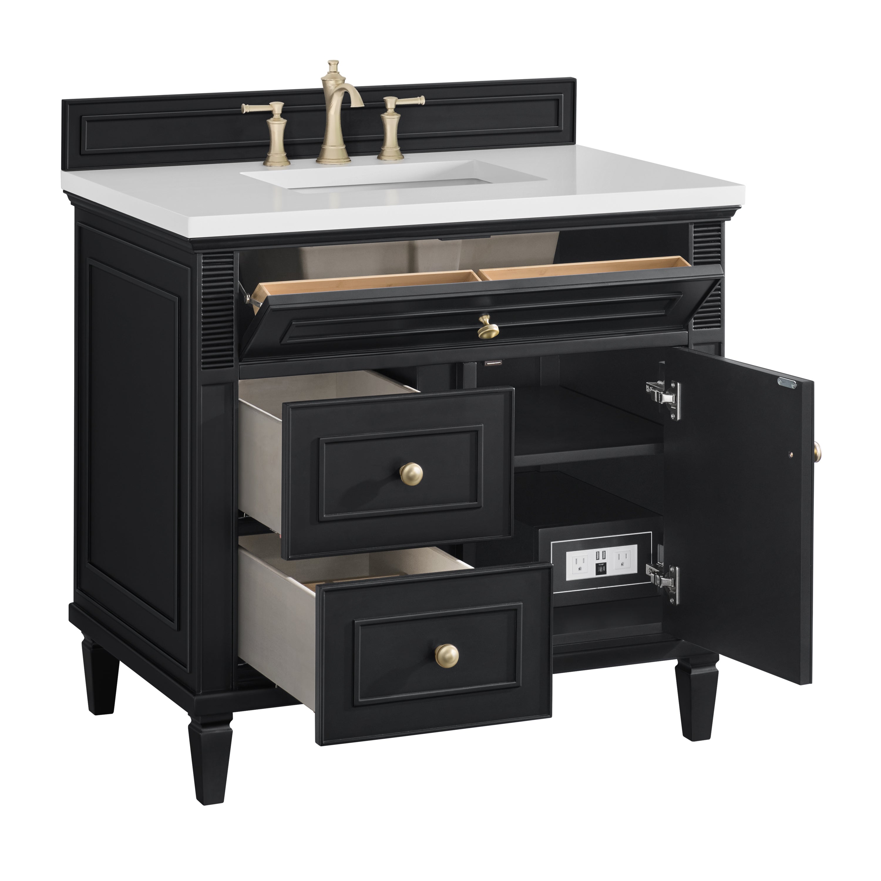 James Martin Lorelai 36" Single Vanity in Black Onyx with 3cm Countertop