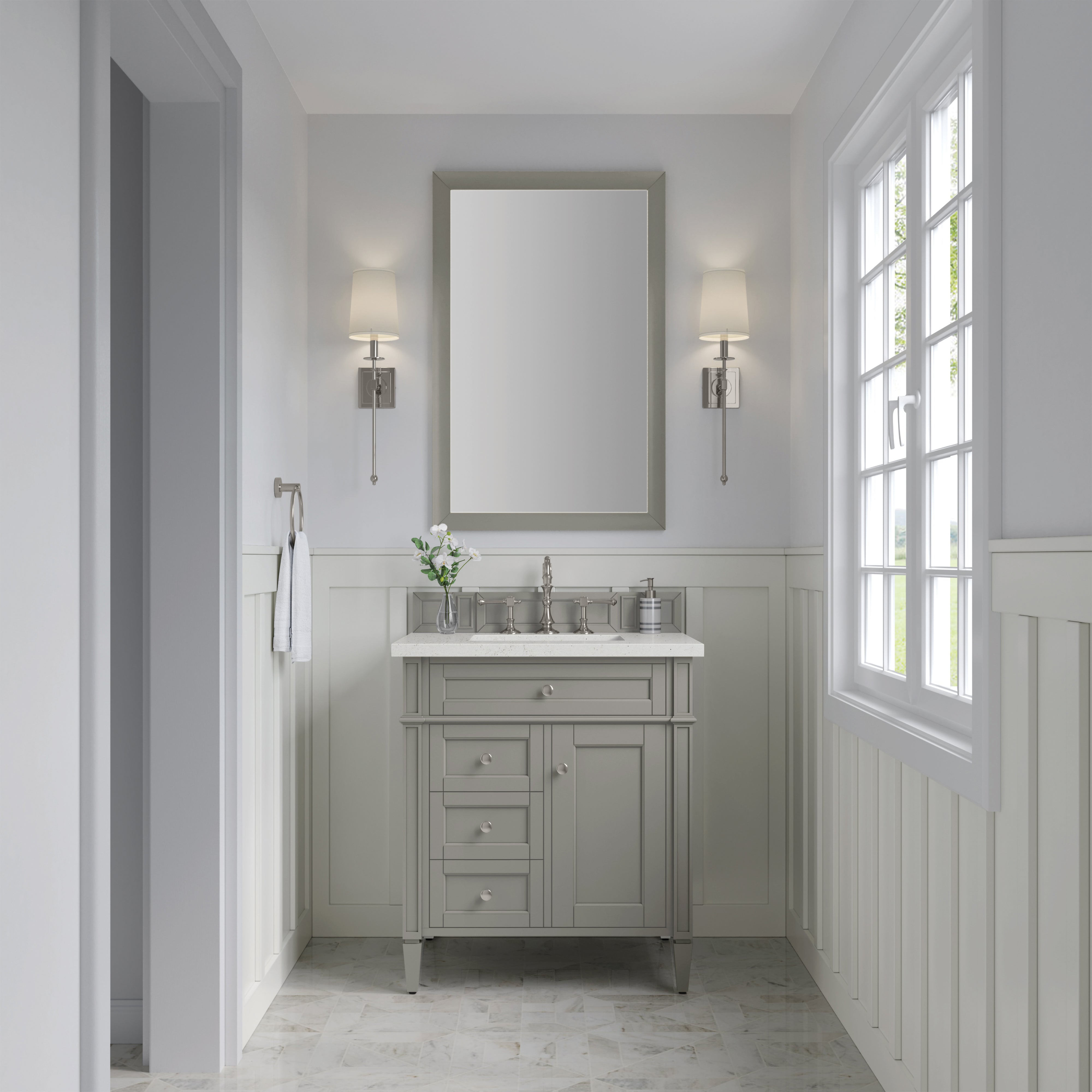 James Martin Brittany 30" Single Vanity in Urban Gray with 3cm Countertop