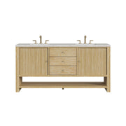 James Martin Marigot 72" Double Vanity in Sunwashed Oak with 3cm Countertop and FreePower Wireless Charger