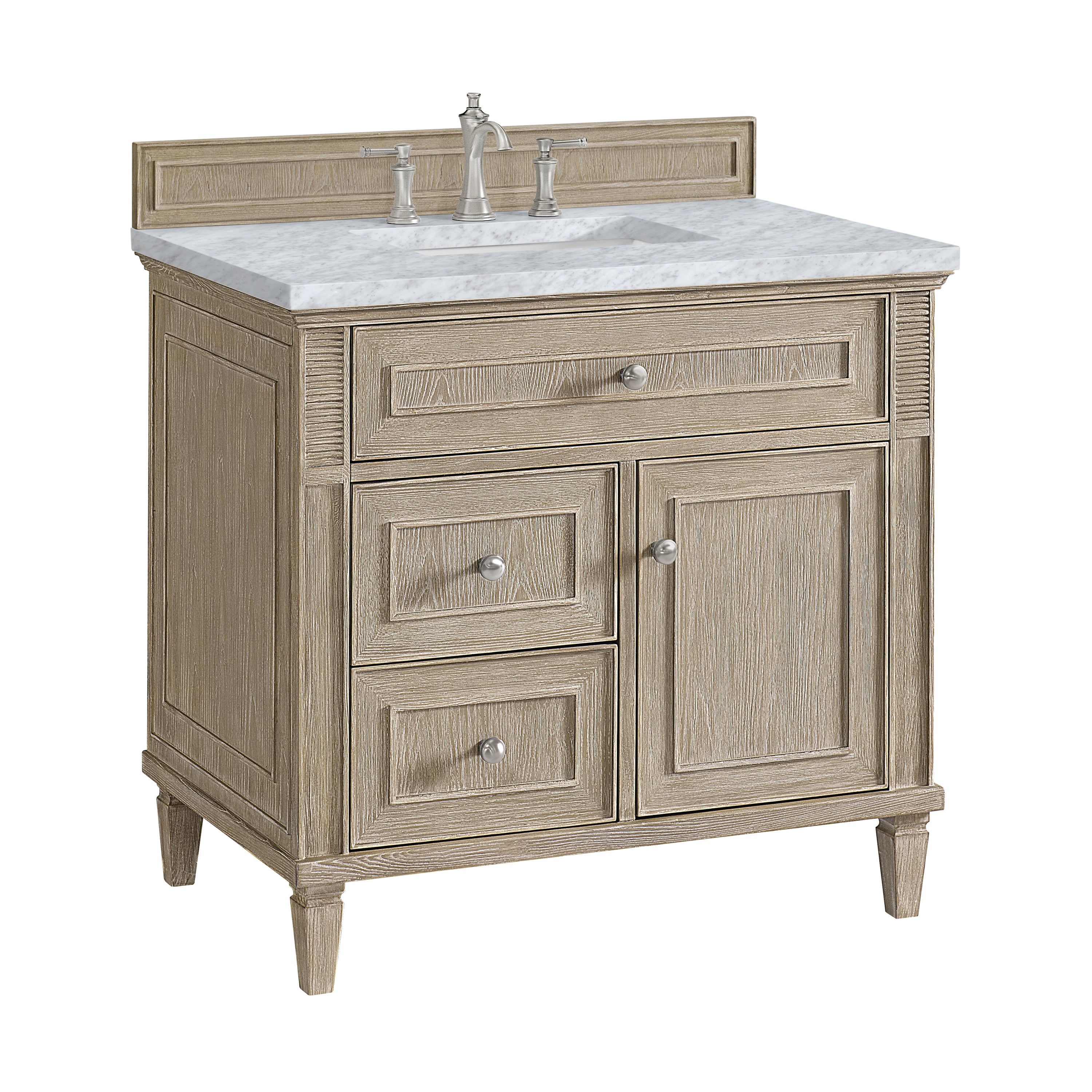 James Martin Lorelai 36" Single Vanity in Whitewashed Oak with 3cm Countertop