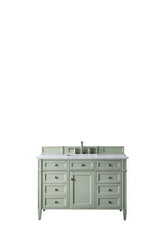 James Martin Brittany 48" Single Vanity in Sage Green with 3cm Countertop and FreePower Wireless Charger