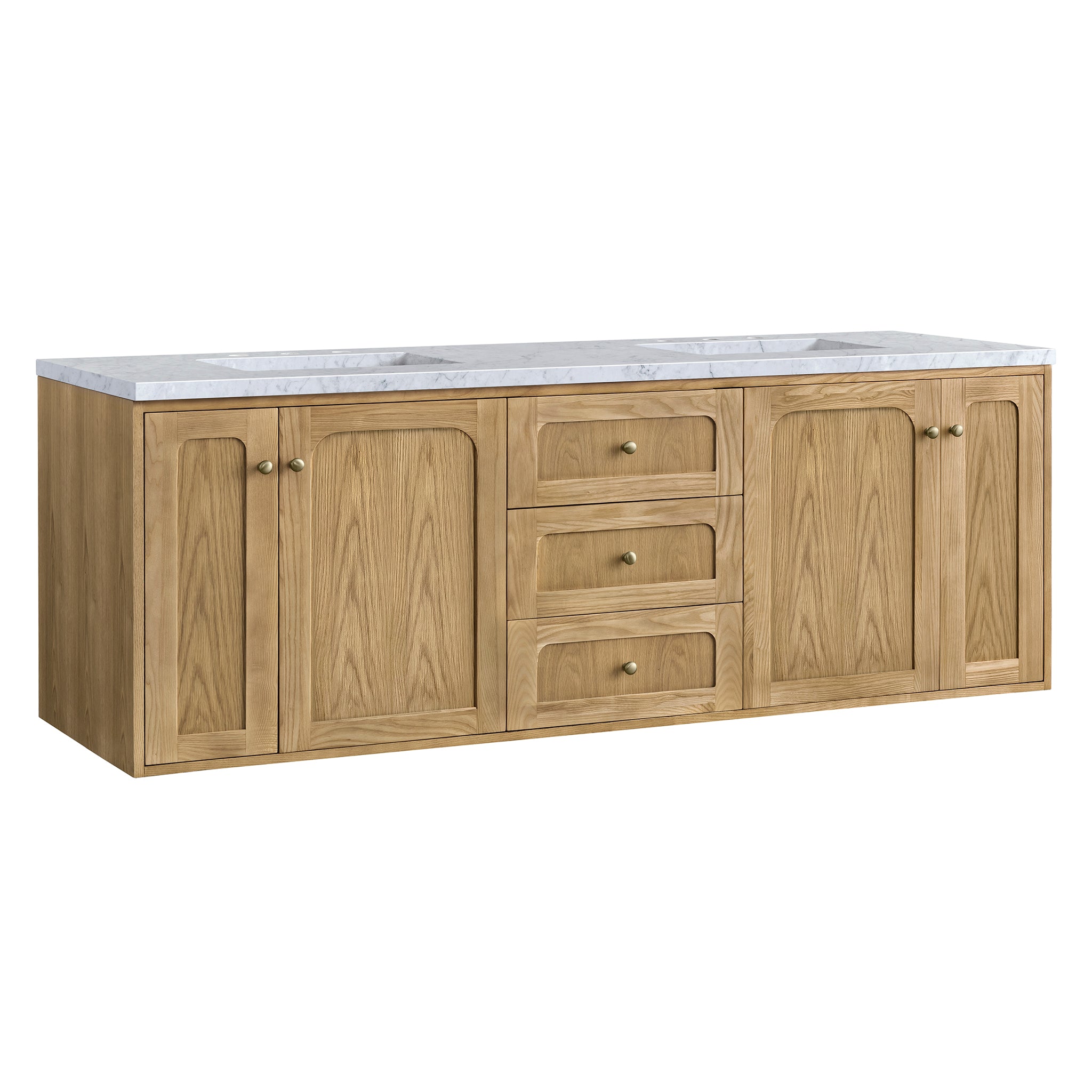 James Martin Laurent 72" Double Vanity in Light Natural Oak with 3cm Countertop