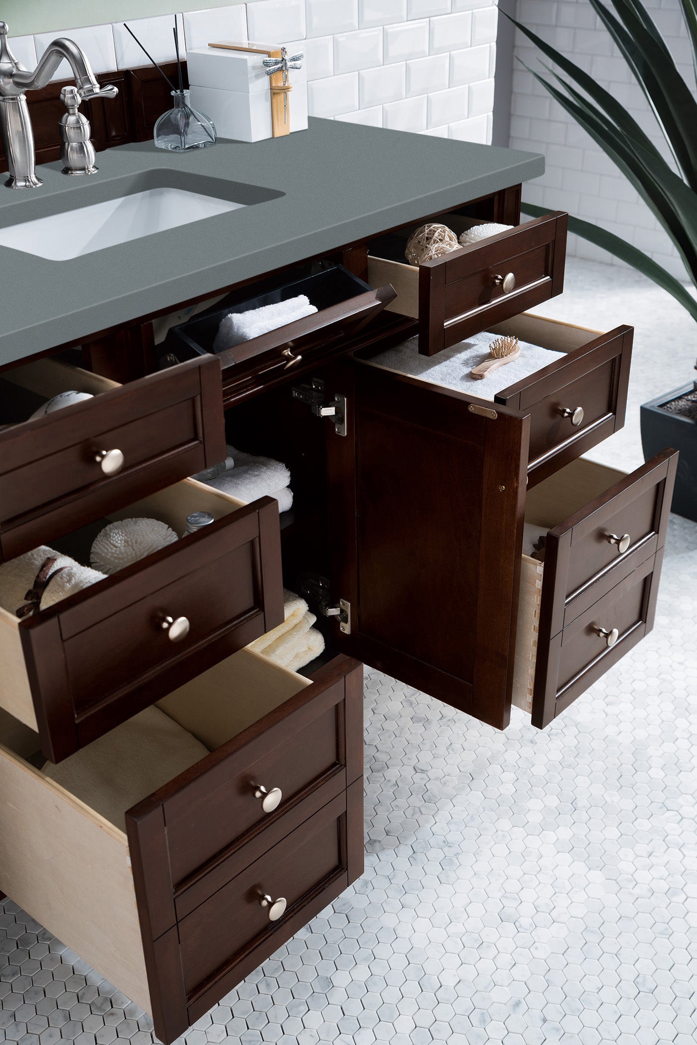 James Martin Brittany 48" Single Vanity in Burnished Mahogany with 3cm Countertop