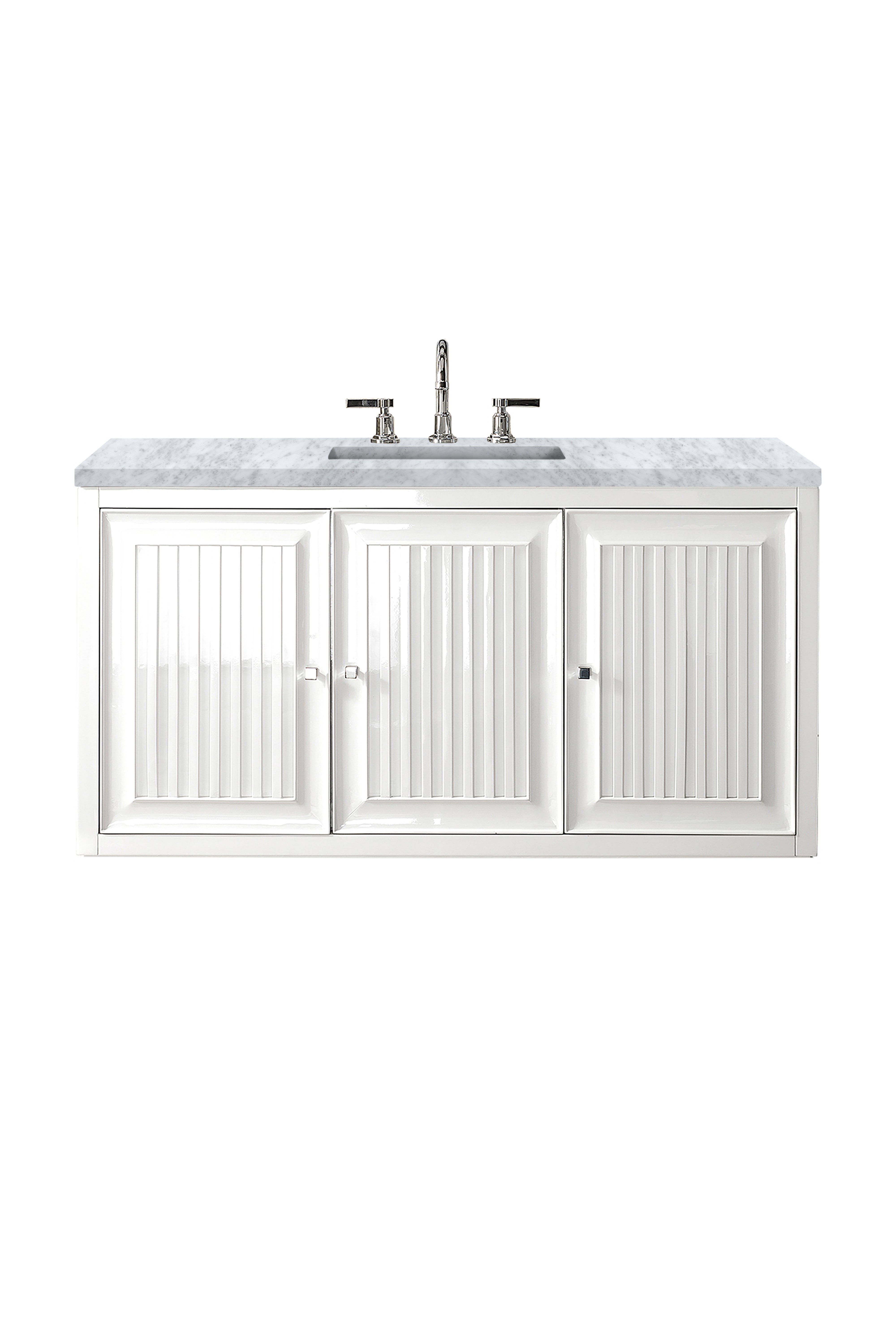 James Martin Athens 48" Single Vanity in Glossy White with 3cm Countertop