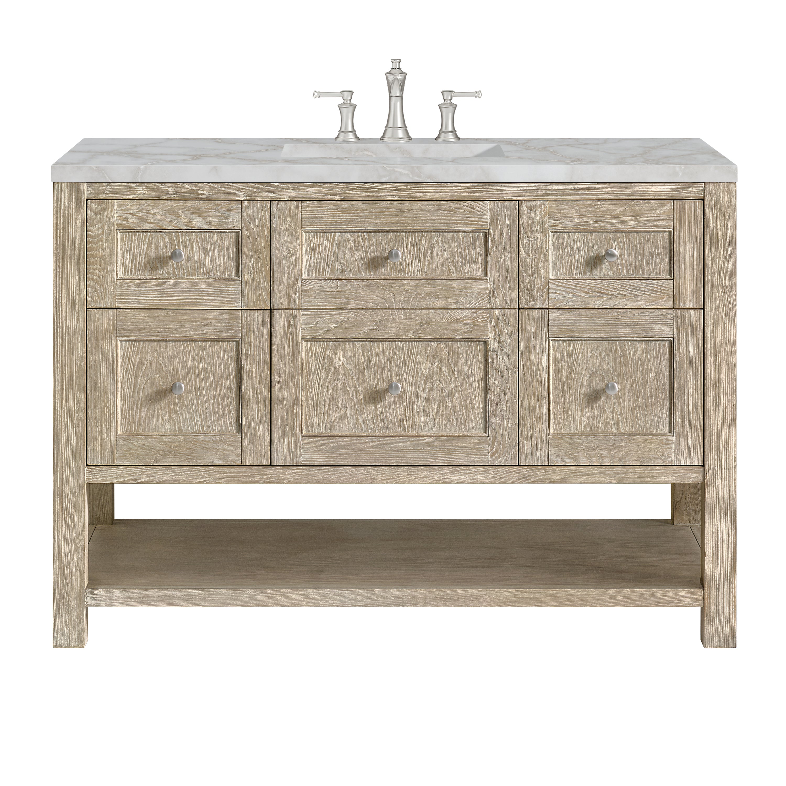 James Martin Breckenridge 48" Single Vanity in Whitewashed Oak with 3cm Countertop