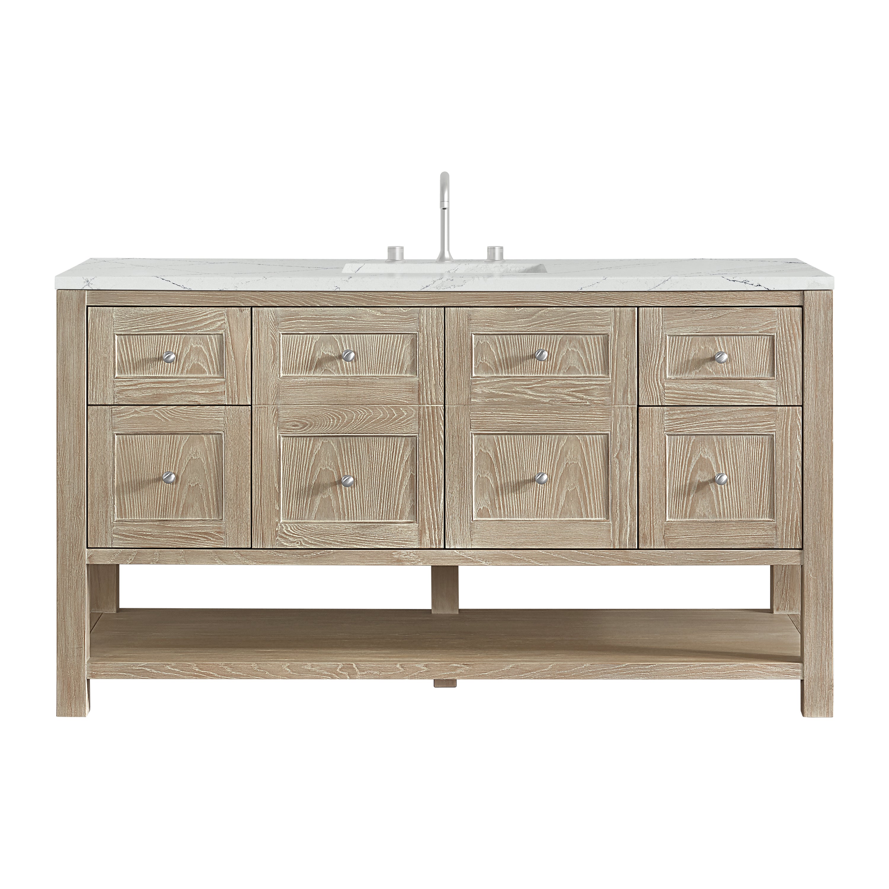 James Martin Breckenridge 60" Single Vanity in Whitewashed Oak with 3cm Countertop