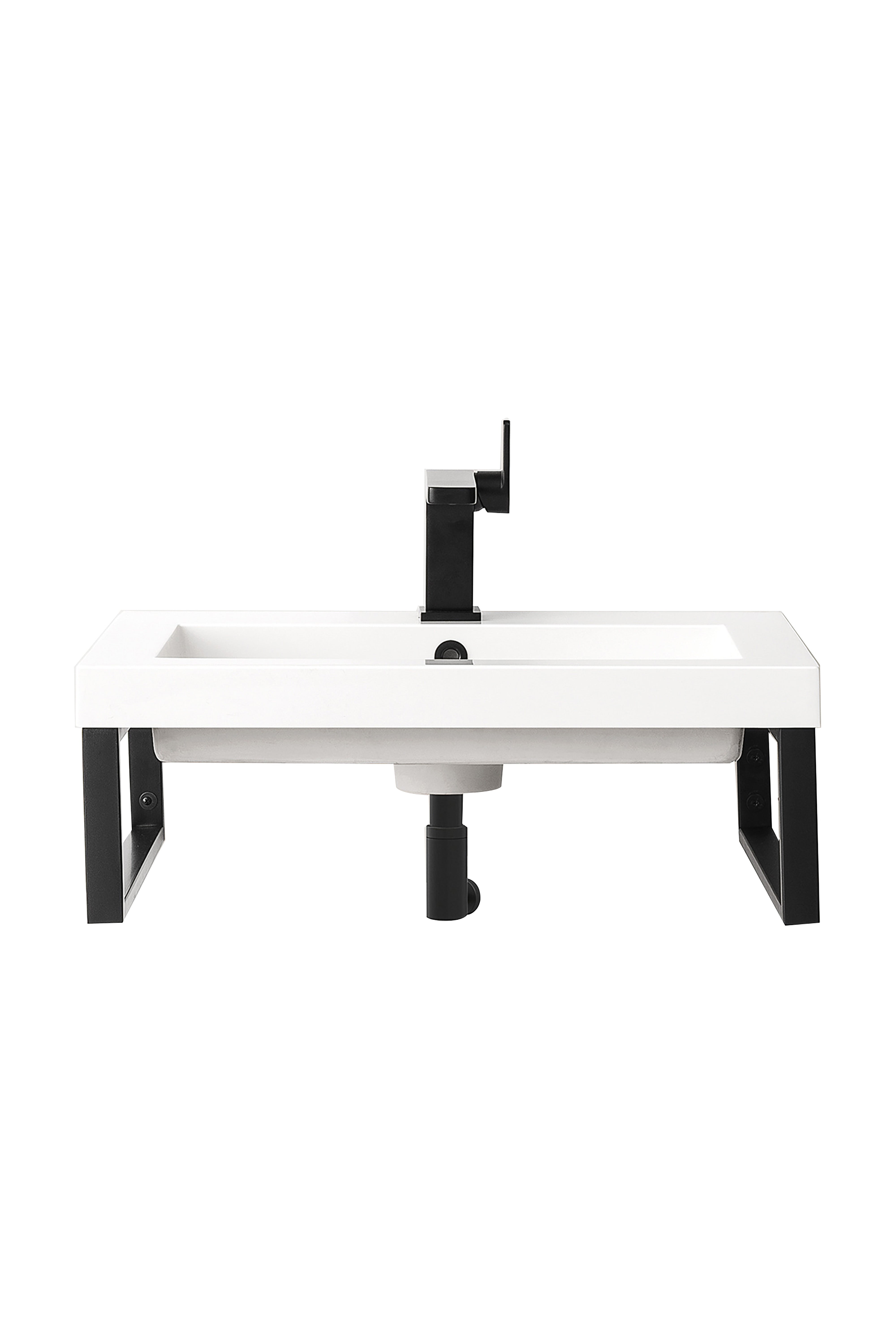 James Martin Two Boston 18" Wall Brackets with 23.6" White Glossy Composite Stone Top