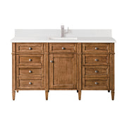 James Martin Brittany 60" Single Vanity in Saddle Brown with 3cm Countertop