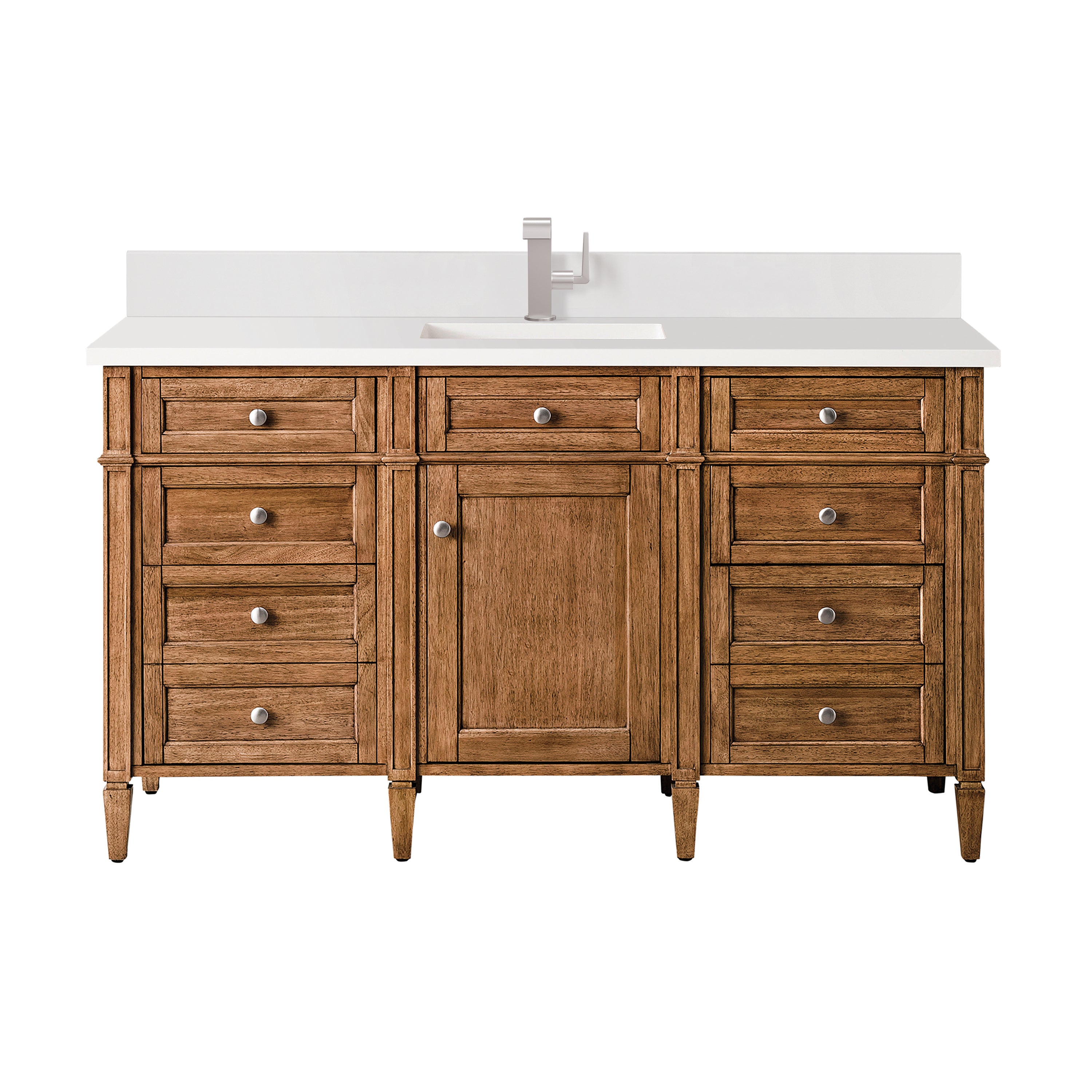 James Martin Brittany 60" Single Vanity in Saddle Brown with 3cm Countertop