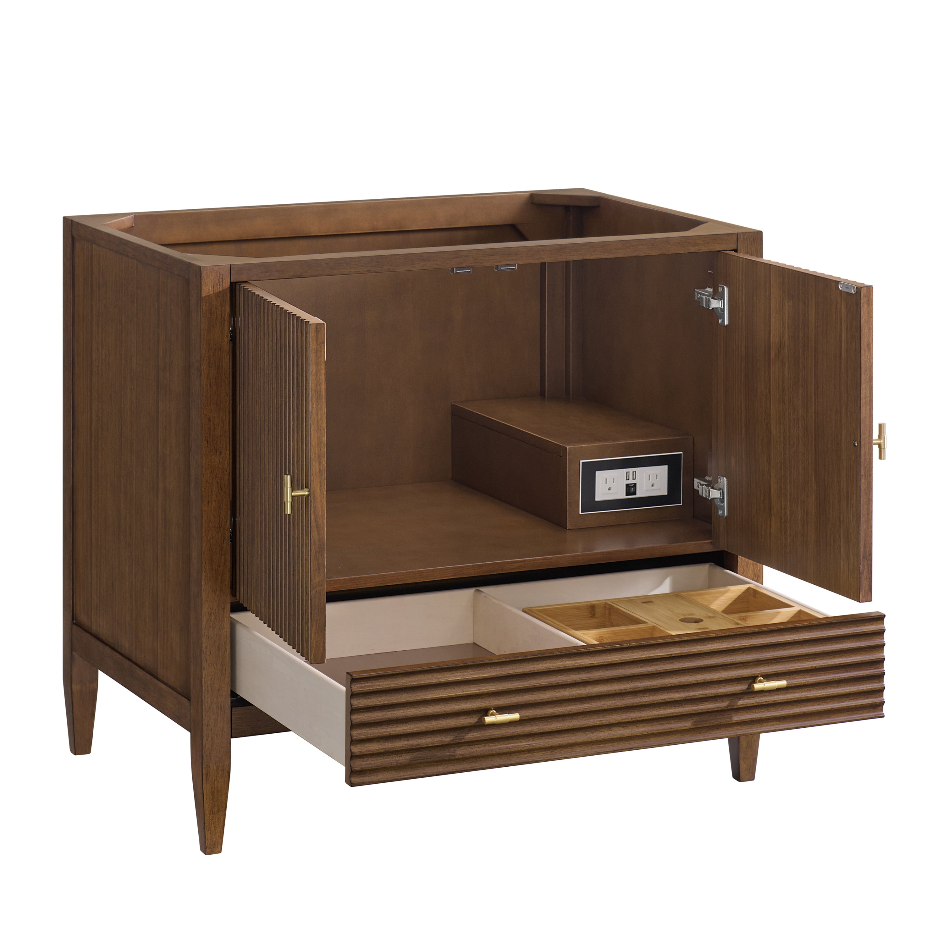 James Martin Myrrin 36" Vanity in Mid Century Walnut with 3cm Countertop