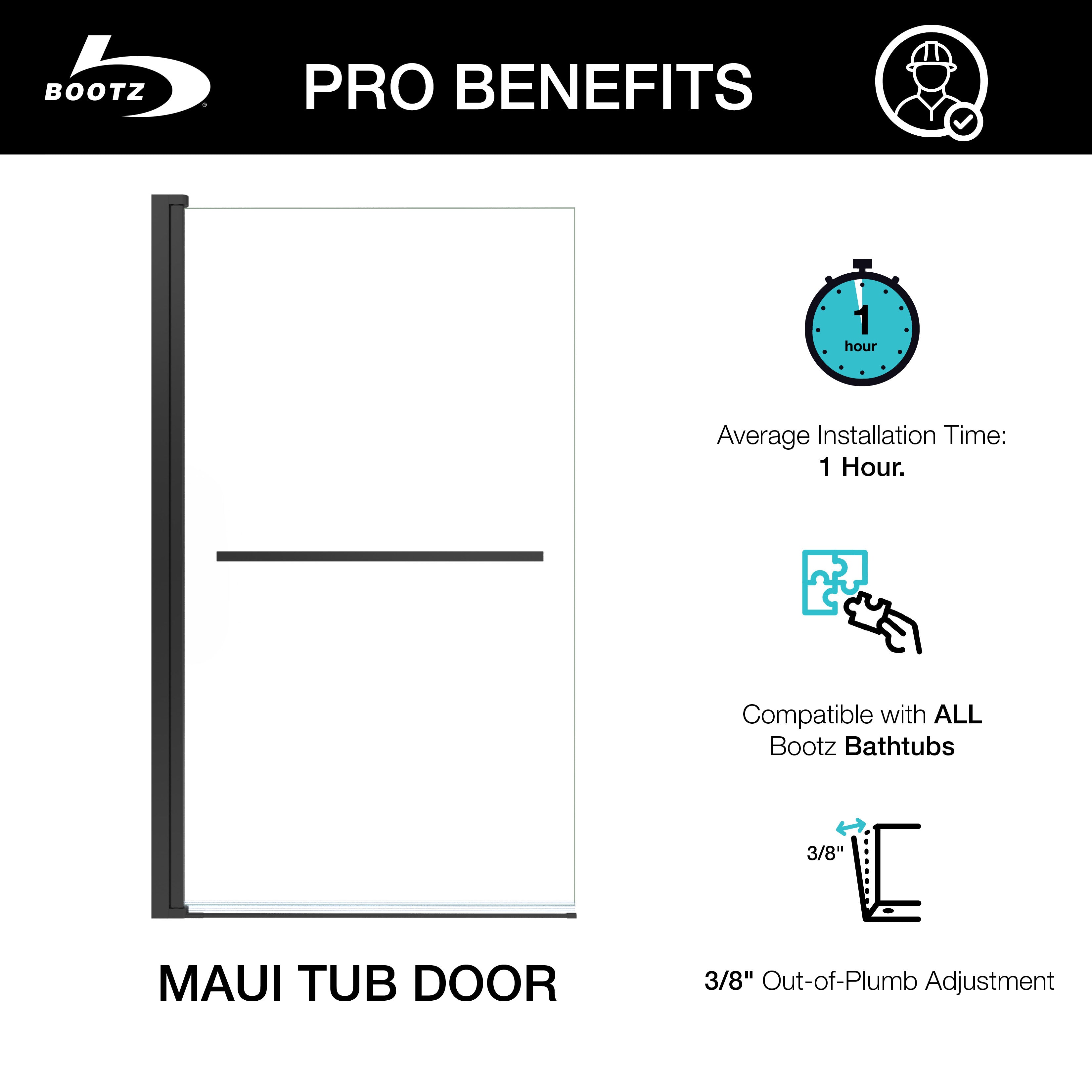 Bootz Maui 34 in. W Tub Door
