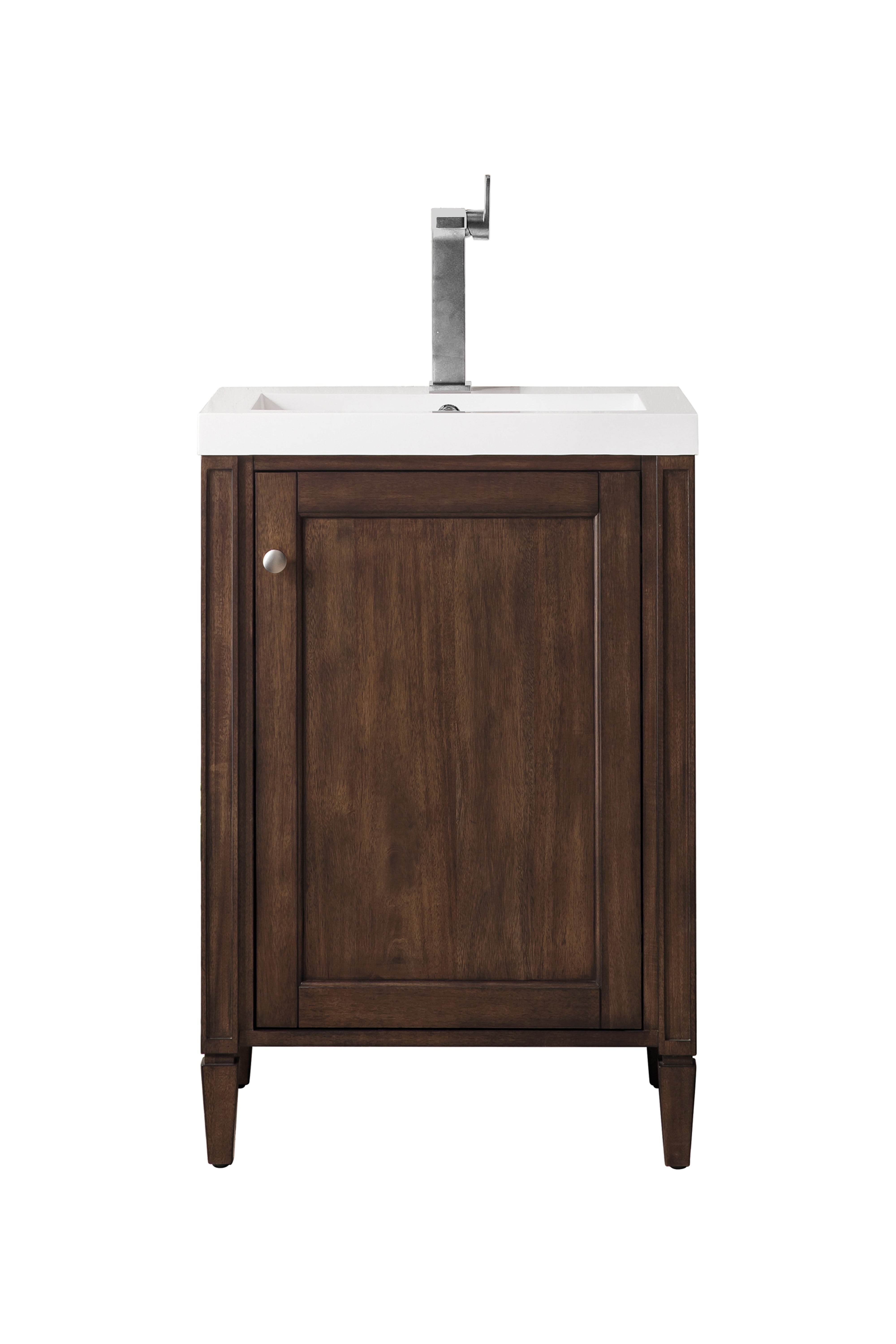 James Martin Britannia 24" Single Vanity with White Glossy Composite Stone Top