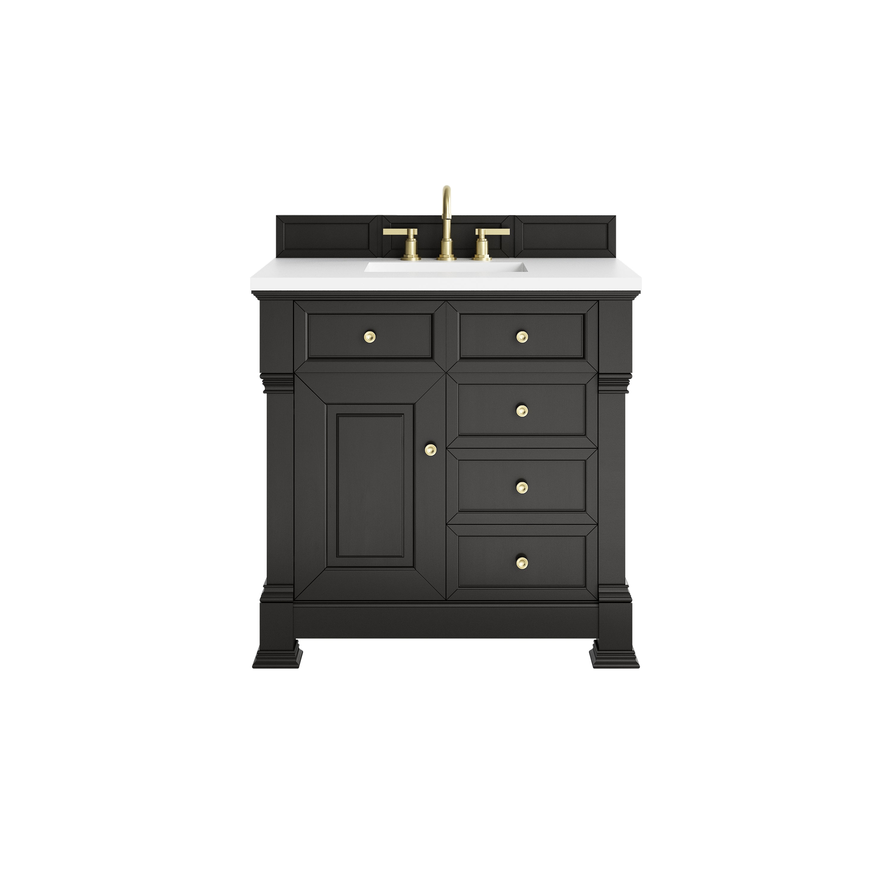 James Martin Brookfield 36" Single Vanity in Black Onyx with 3cm Countertop