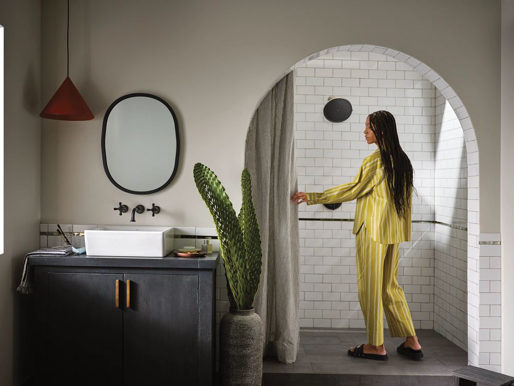 Colinet two-handle wall mount bathroom faucet