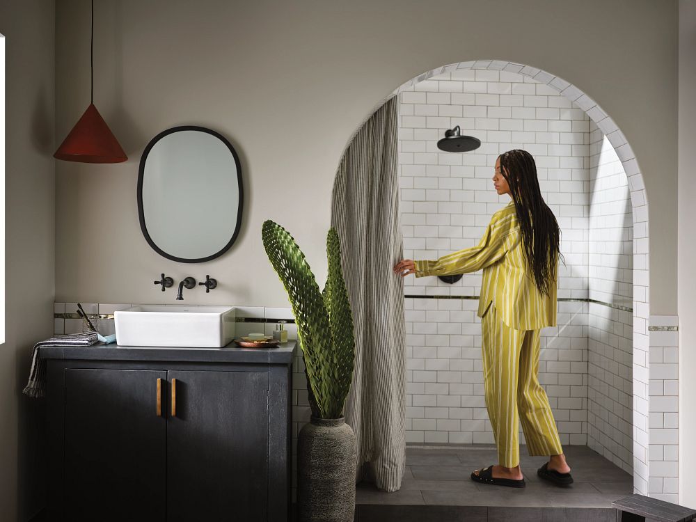 Colinet two-handle wall mount bathroom faucet