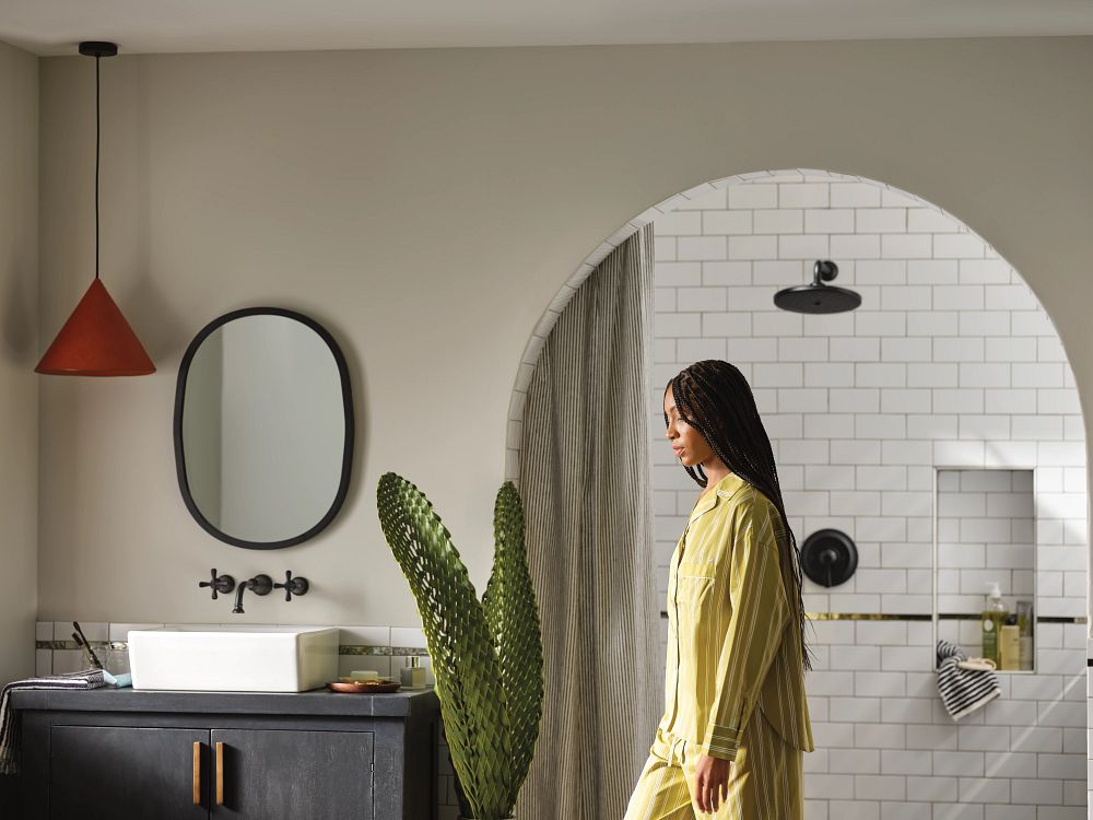 Colinet two-handle wall mount bathroom faucet