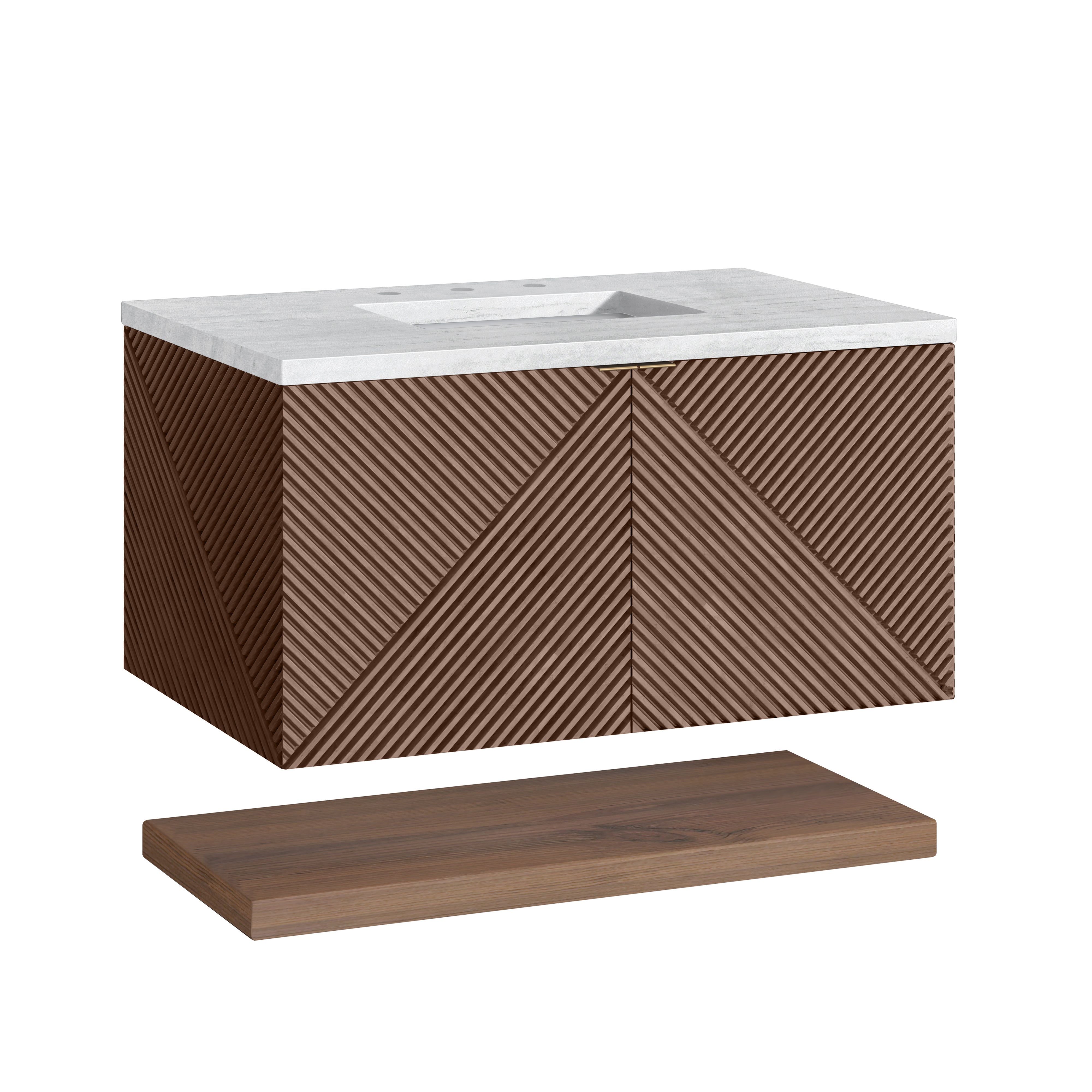 James Martin Marcello 36" Single Vanity in Chestnut with 3cm Countertop