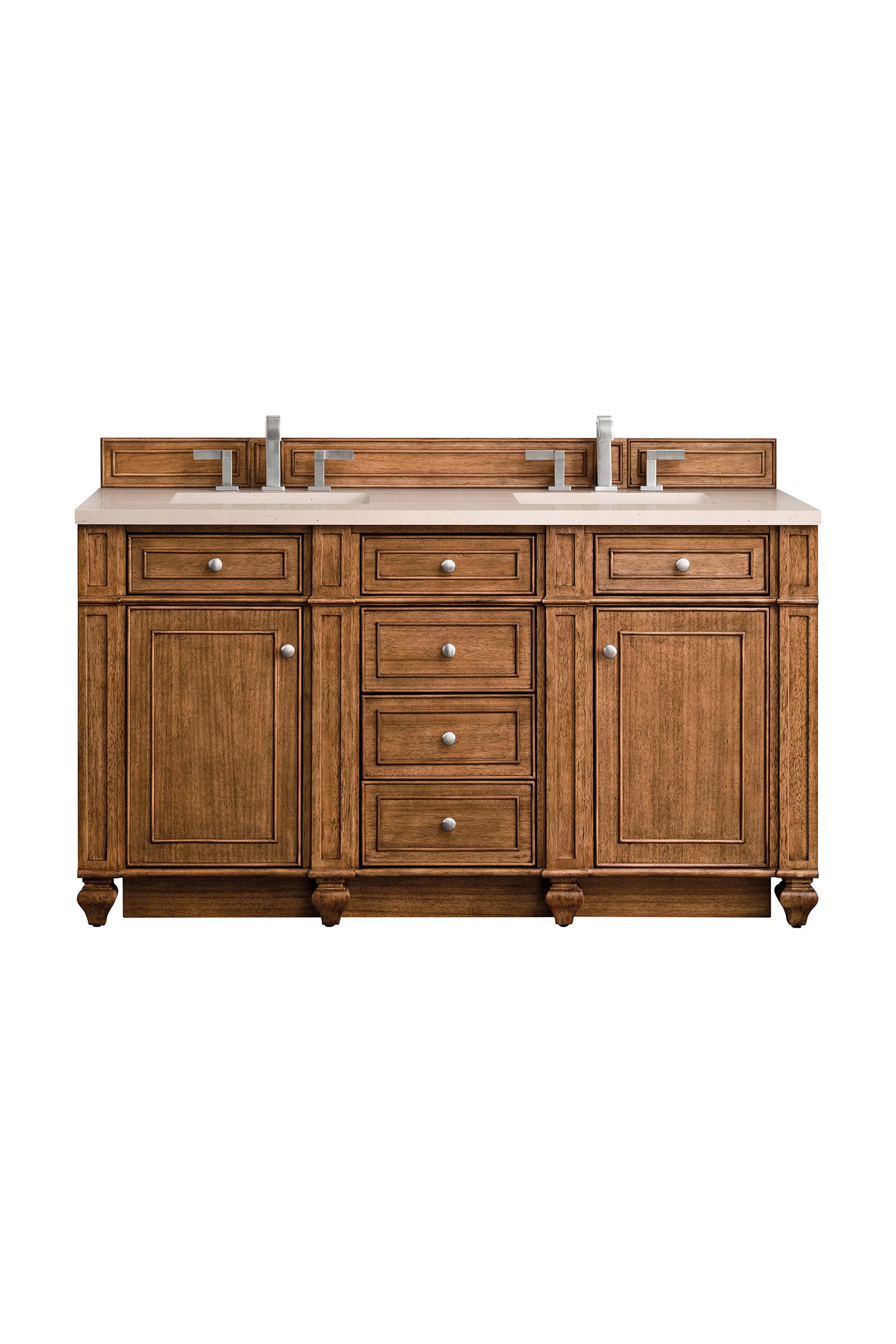 James Martin Bristol 60" Double Vanity in Saddle Brown with 3cm Countertop