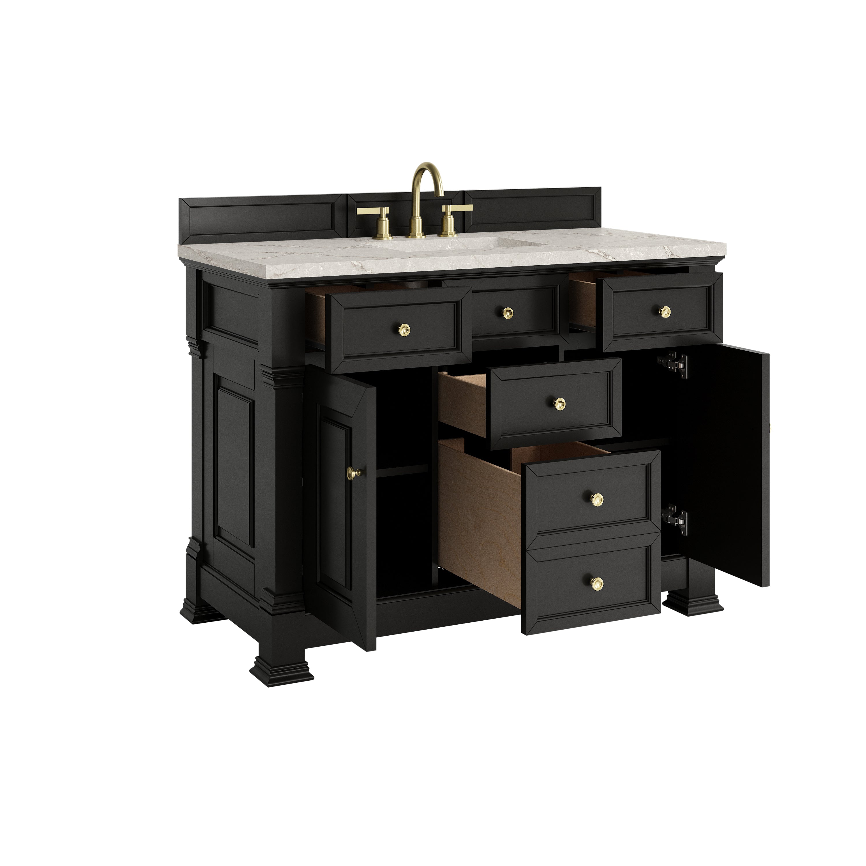 James Martin Brookfield 48" Single Vanity in Black Onyx with 3cm Countertop