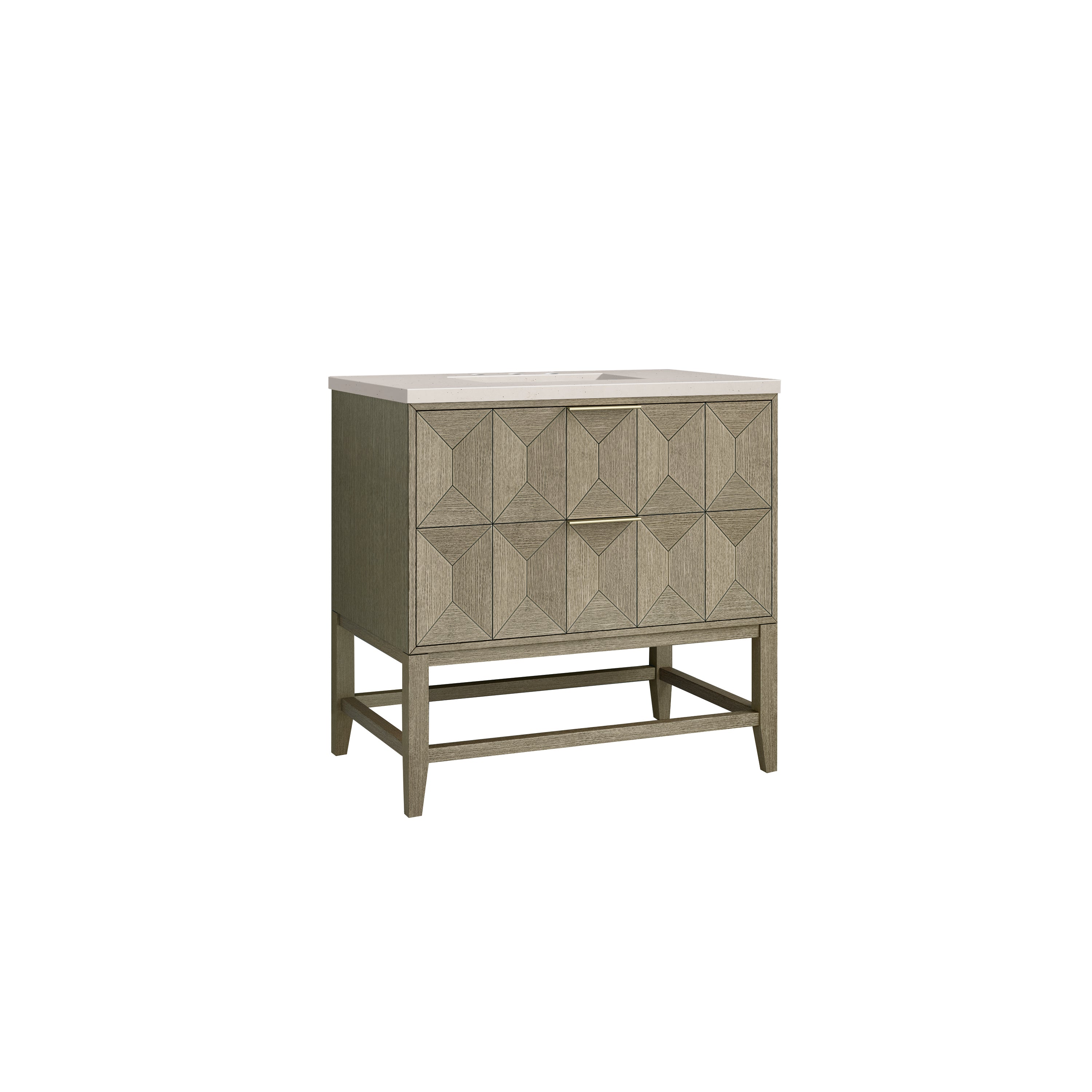 James Martin Emmeline 36" Single Vanity in Pebble Oak with 3cm Countertop