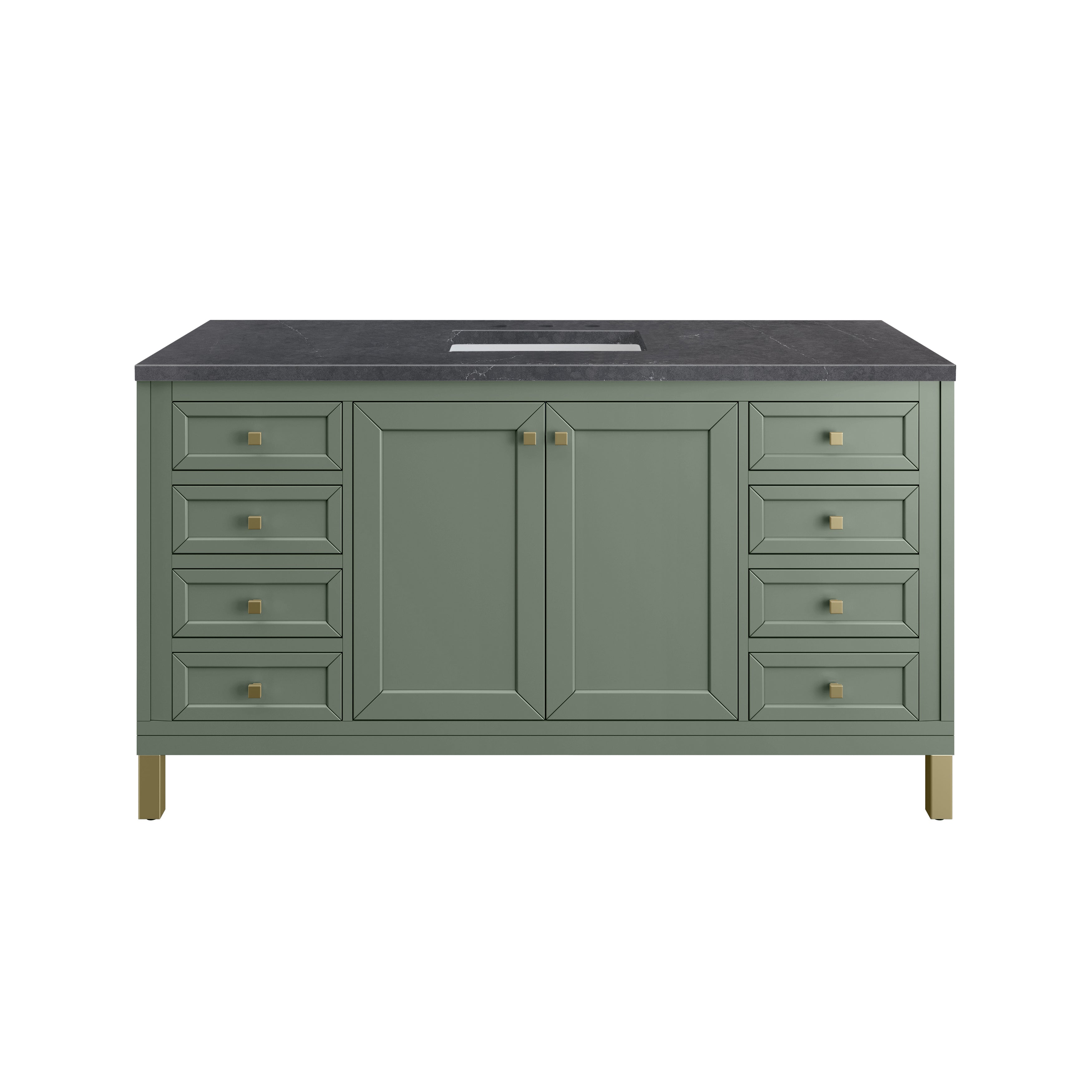 James Martin Chicago 60" Single Vanity in Smokey Celadon with 3cm Countertop