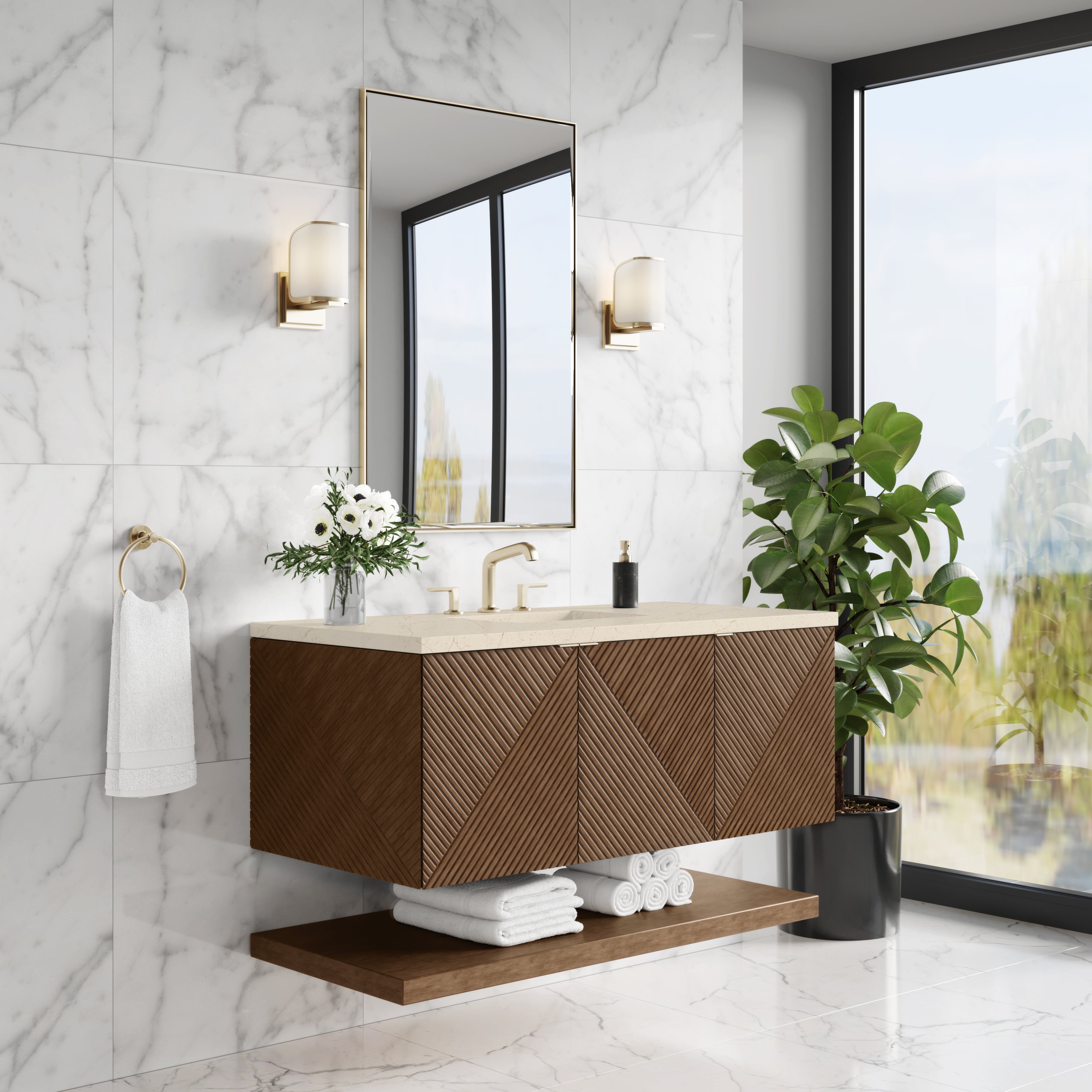 James Martin Marcello 48" Single Vanity in Chestnut with 3cm Countertop
