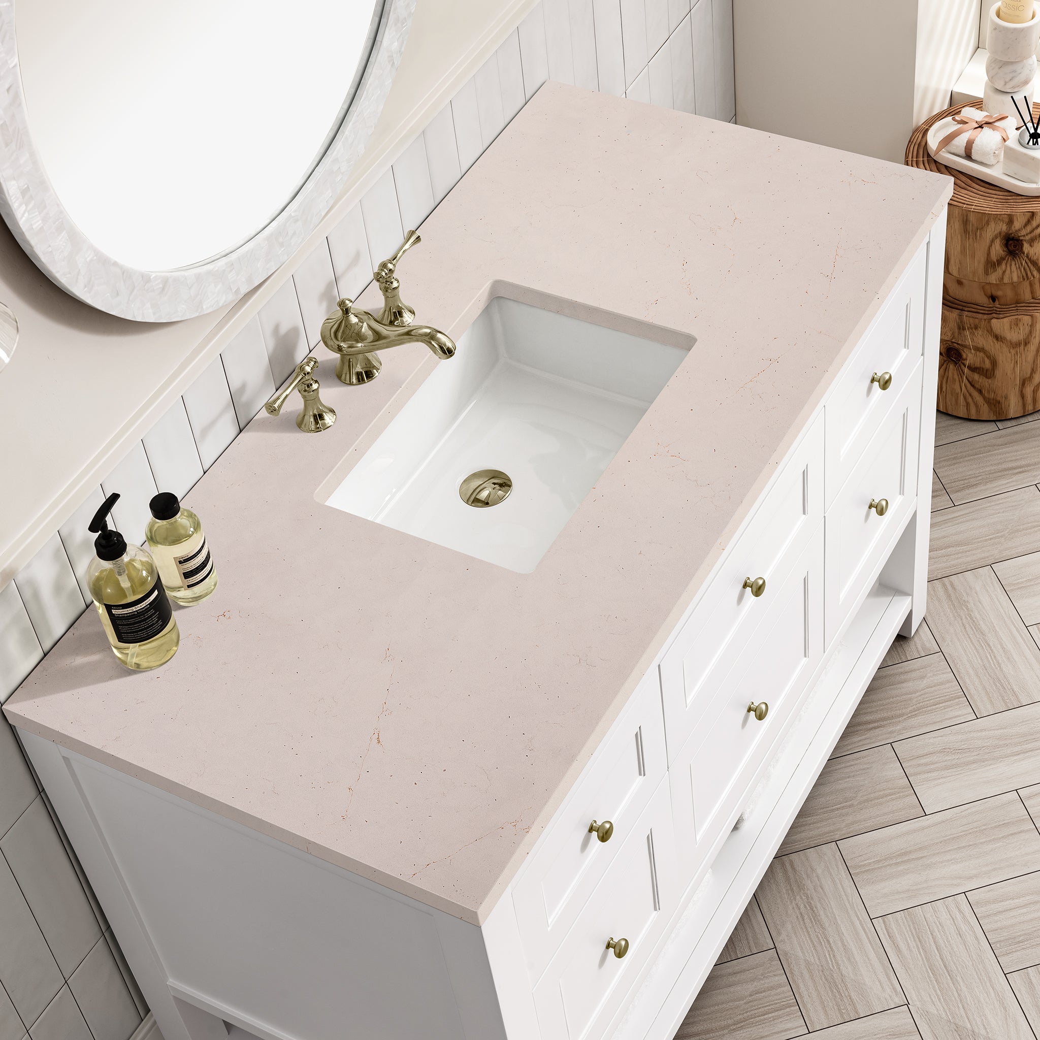 James Martin Breckenridge 48" Single Vanity in Bright White with 3cm Countertop